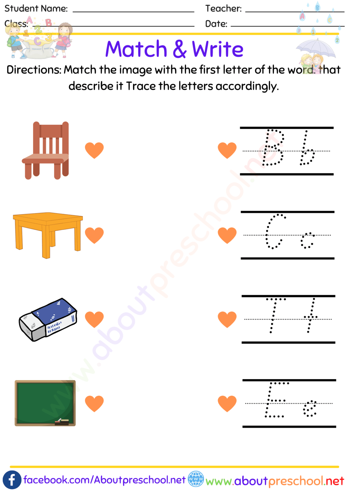 Alphabet Matching and Write 7