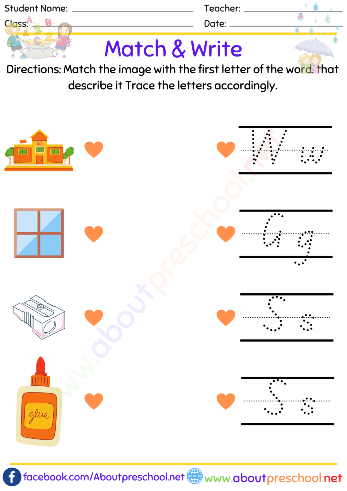 Alphabet Matching and Write 8