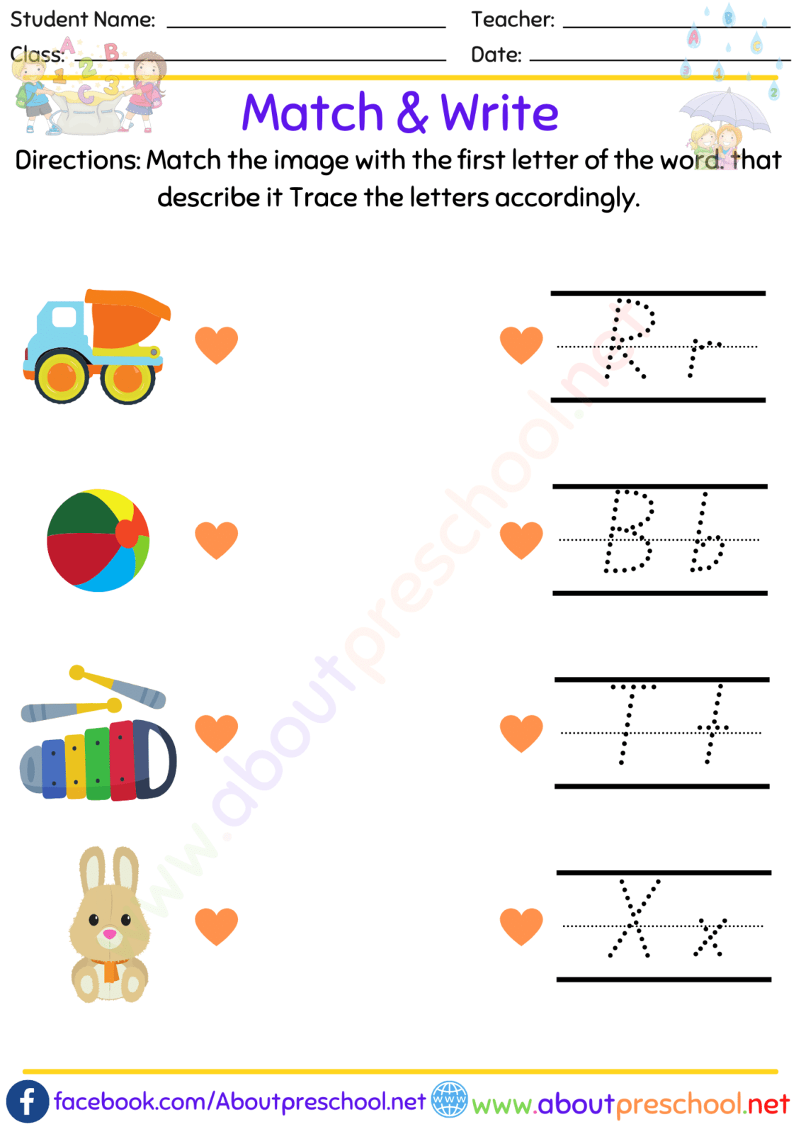 Alphabet Matching and Write 9