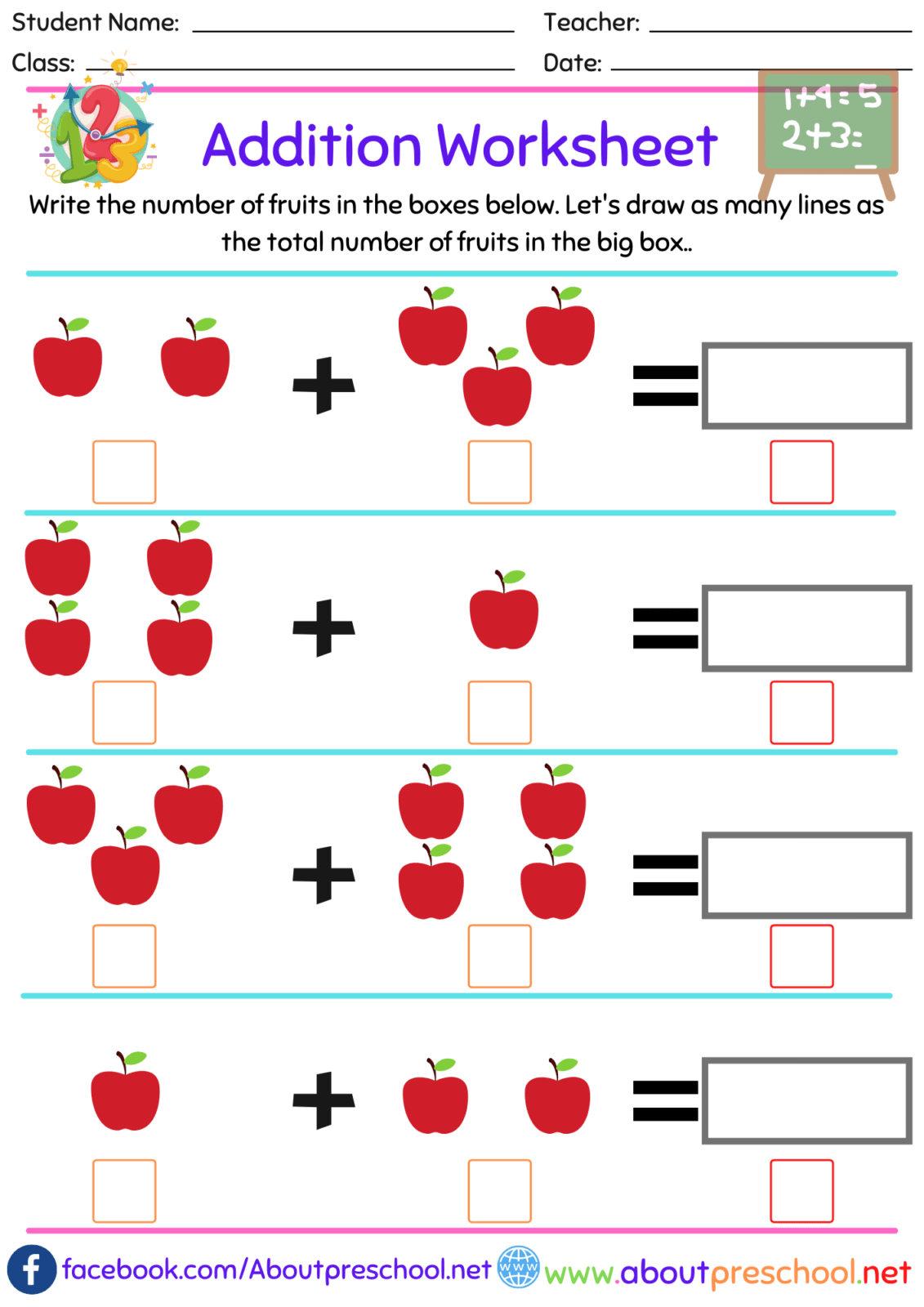 Kindergarten Addition Worksheet-12