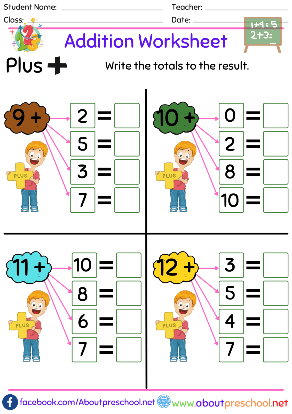 Kindergarten Addition Worksheet-28