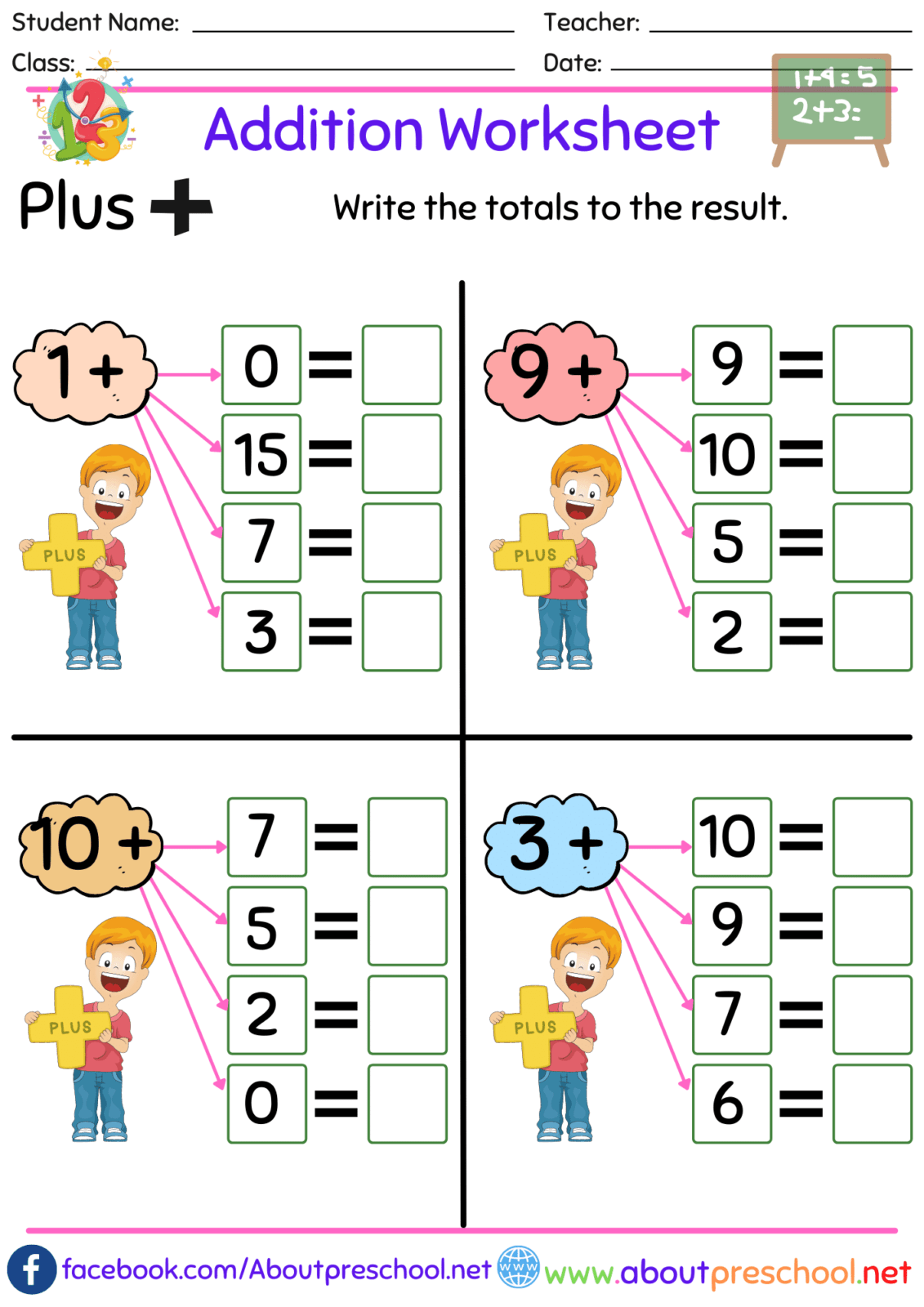 Kindergarten Addition Worksheet 33