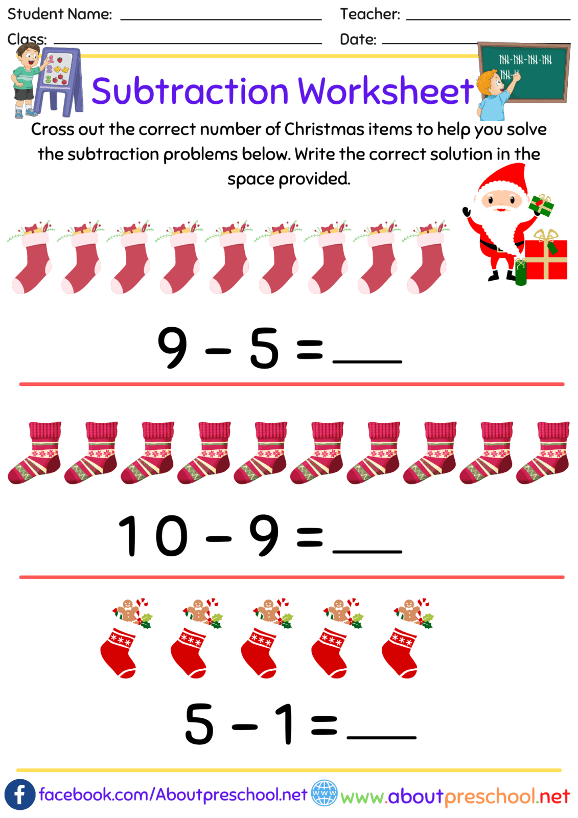 Kindergarten Subtraction Worksheets-10