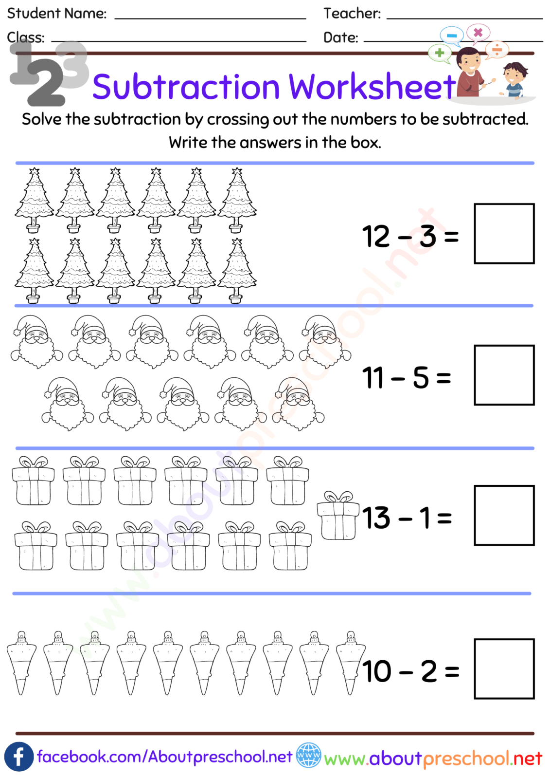 Kindergarten Subtraction Worksheets-21