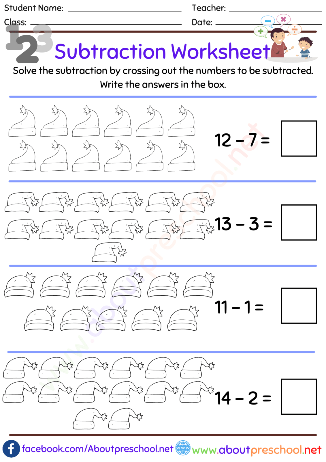 Kindergarten Subtraction Worksheets-22