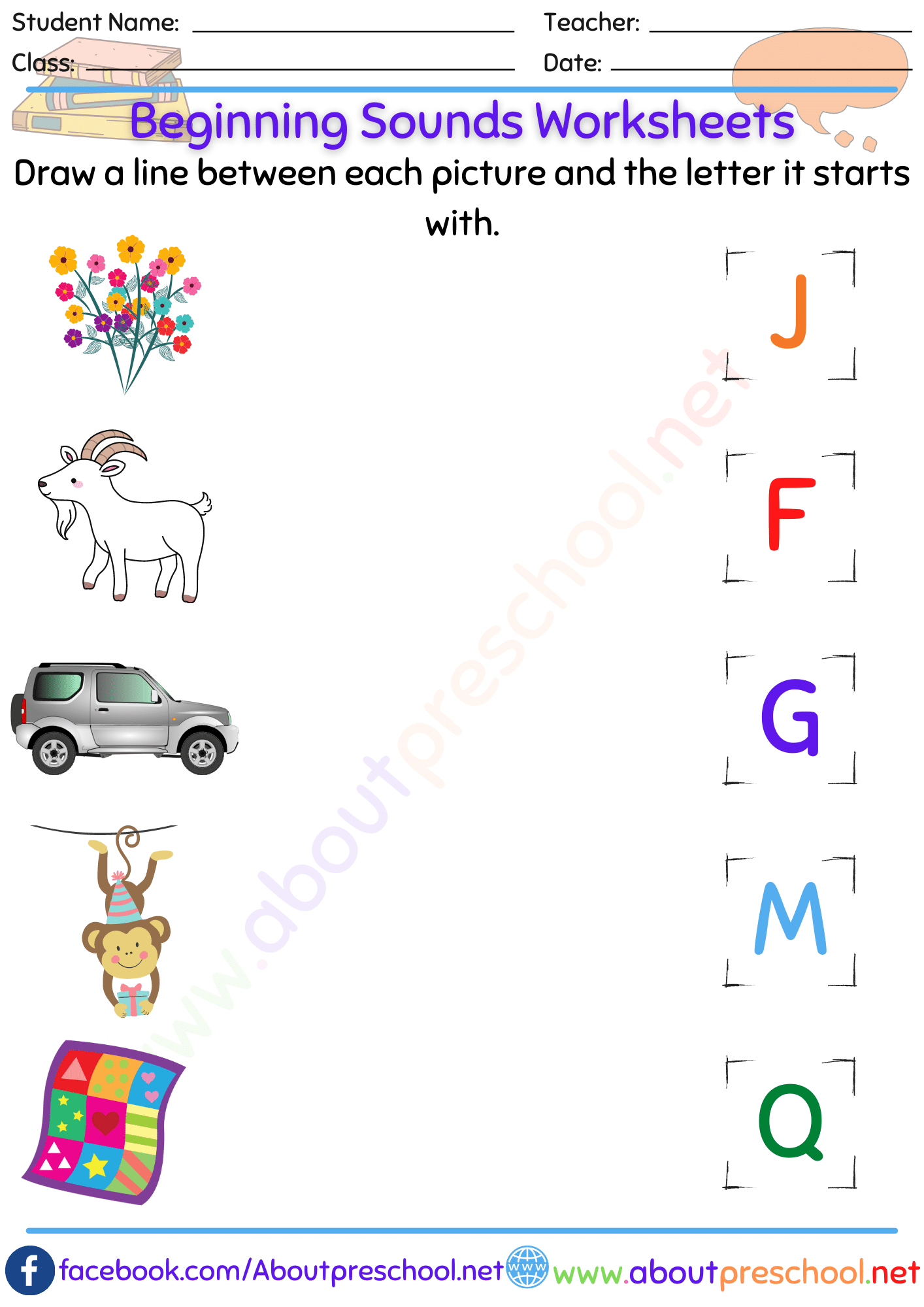 Beginning Sounds Worksheets-5