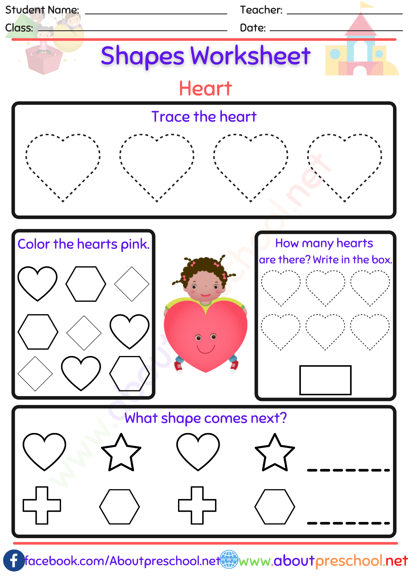Shapes Worksheets – Heart