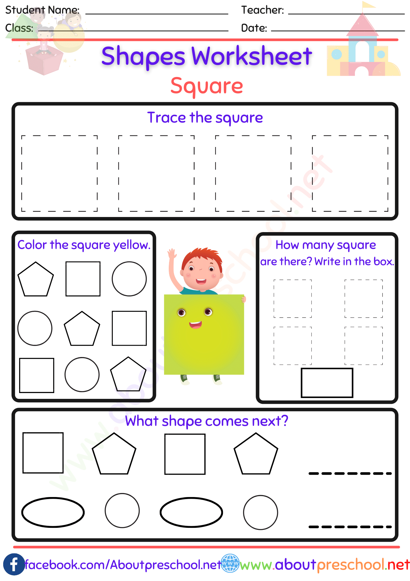 Shapes Worksheets – Square