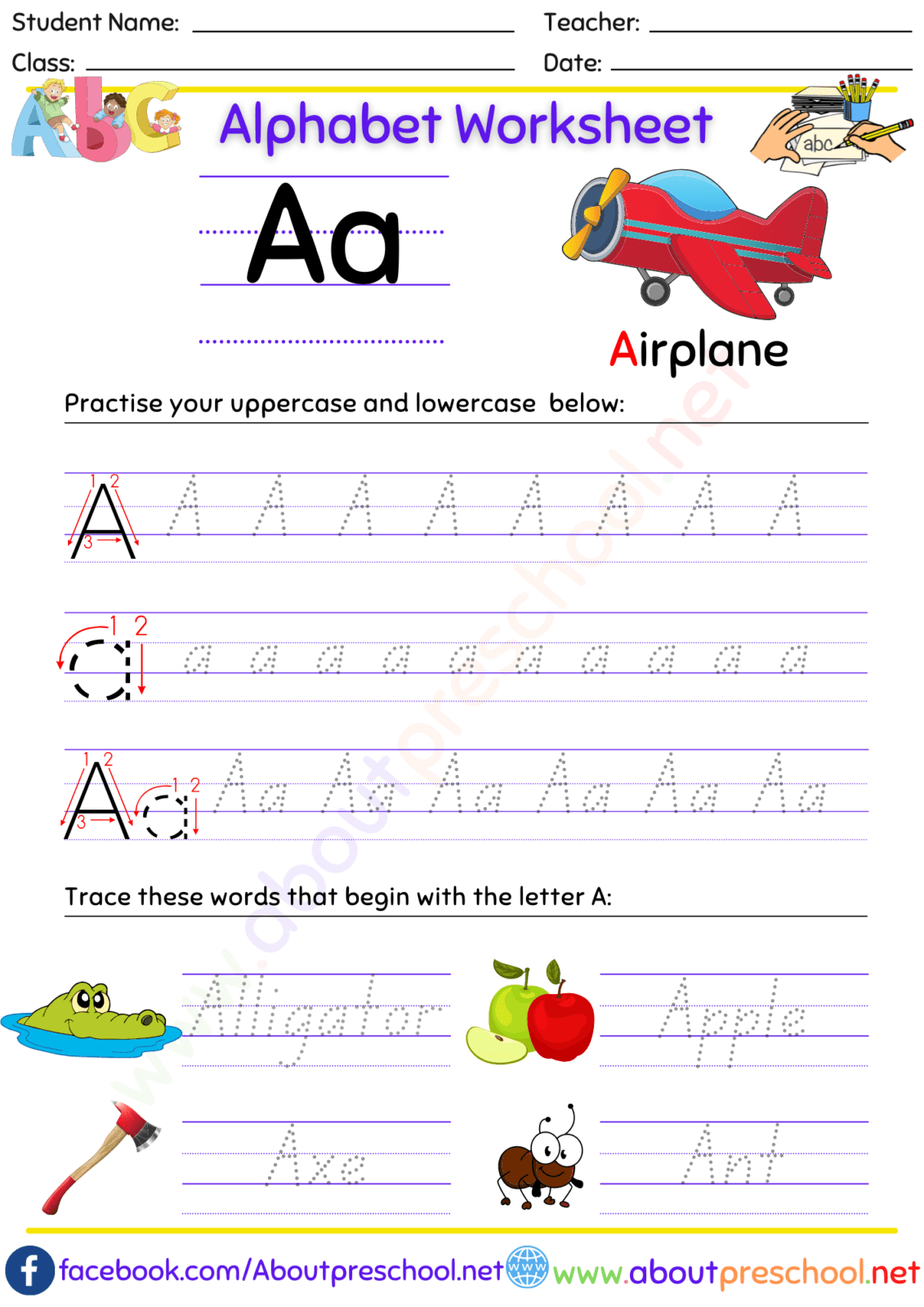 The Alphabet Worksheets-A