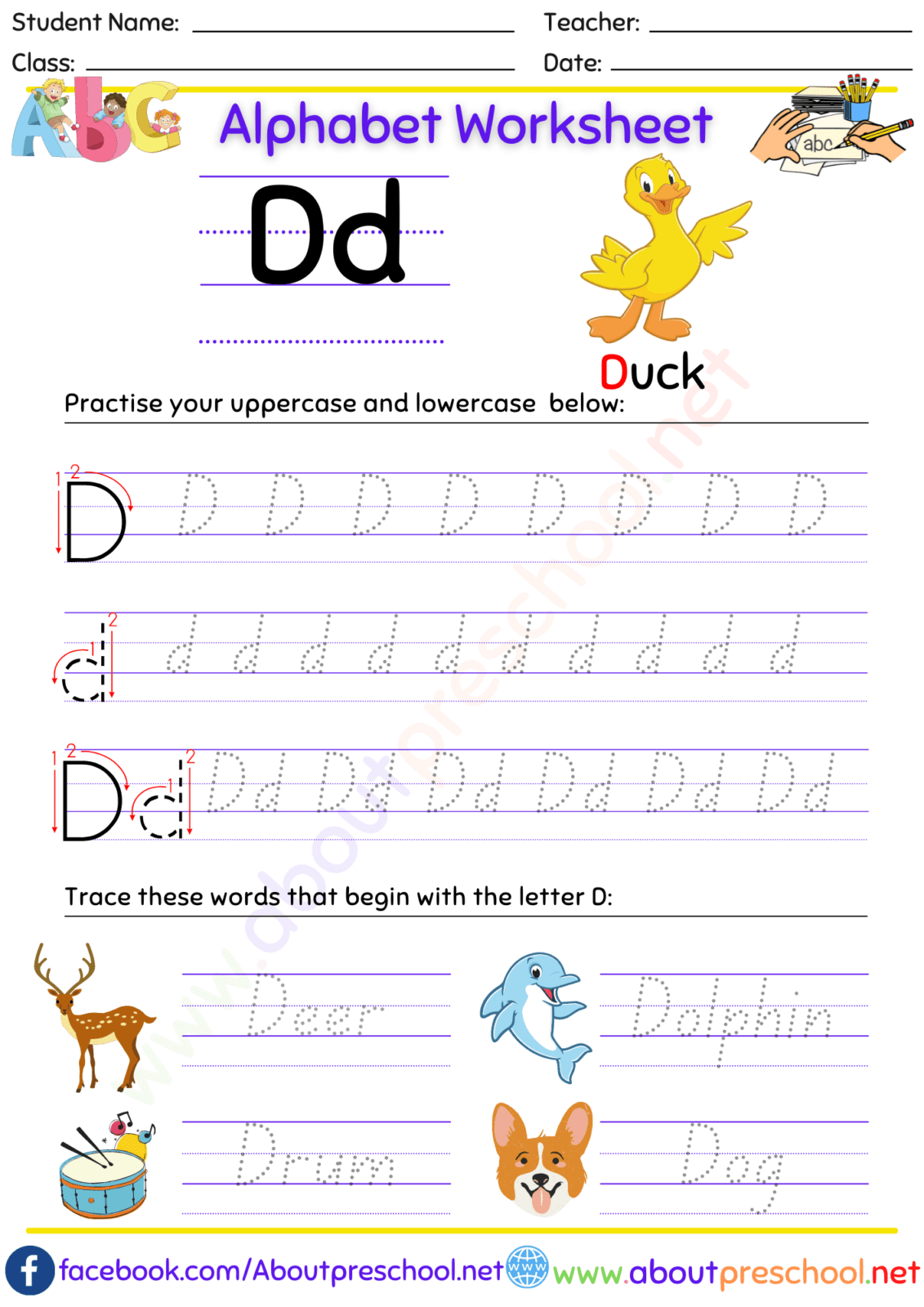 The Alphabet Worksheets D
