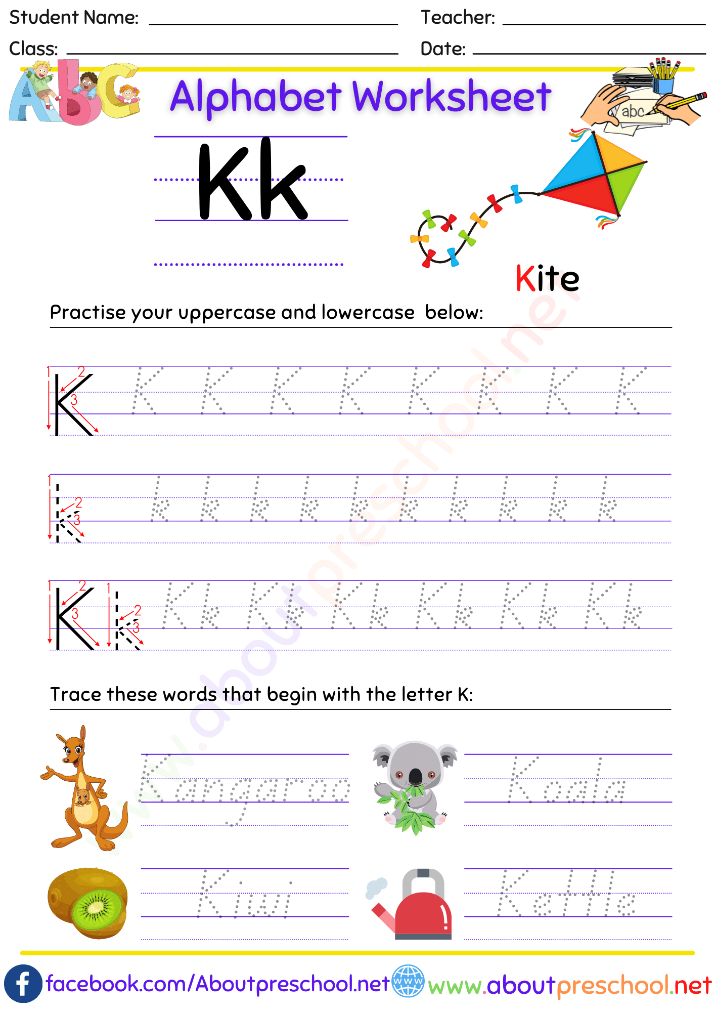 The Alphabet Worksheets K