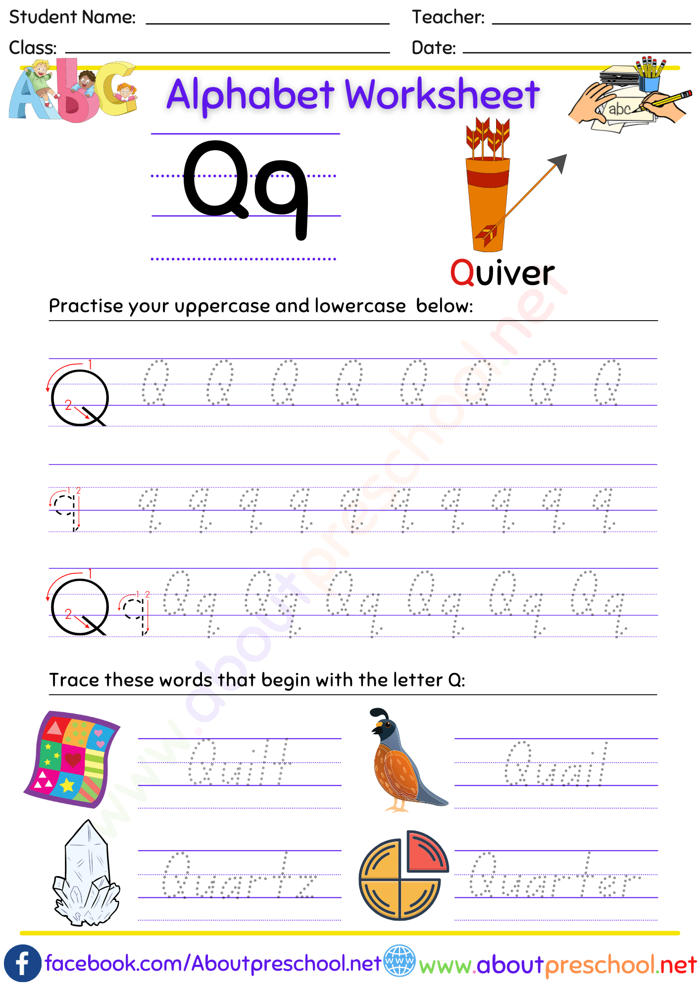 The Alphabet Worksheets Q