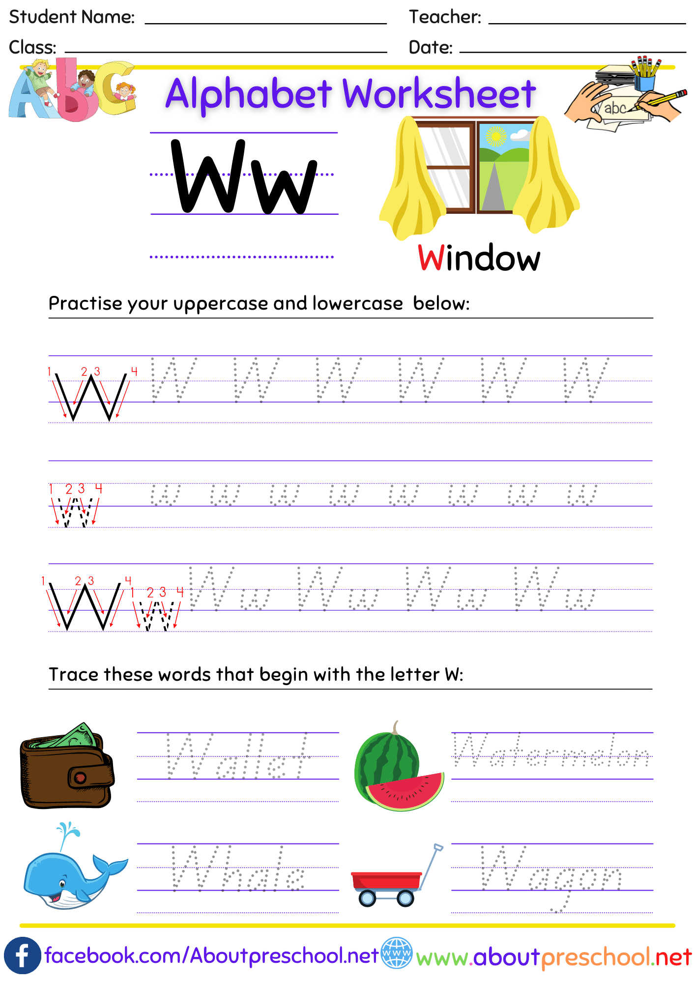 The Alphabet Worksheets-W