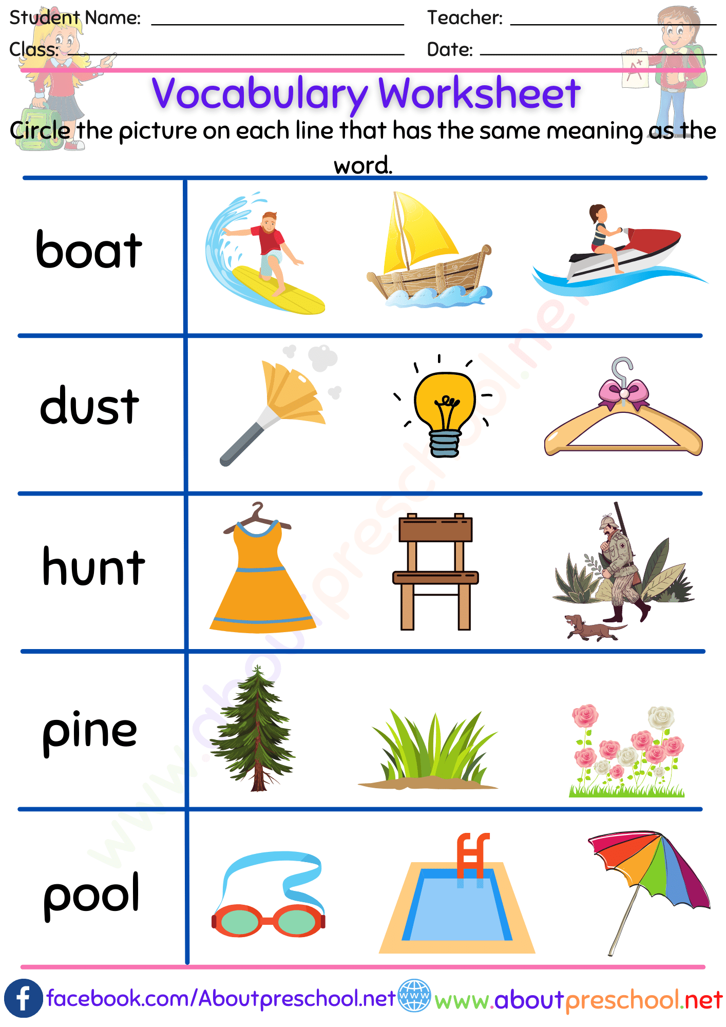 Vocabulary Worksheet 19
