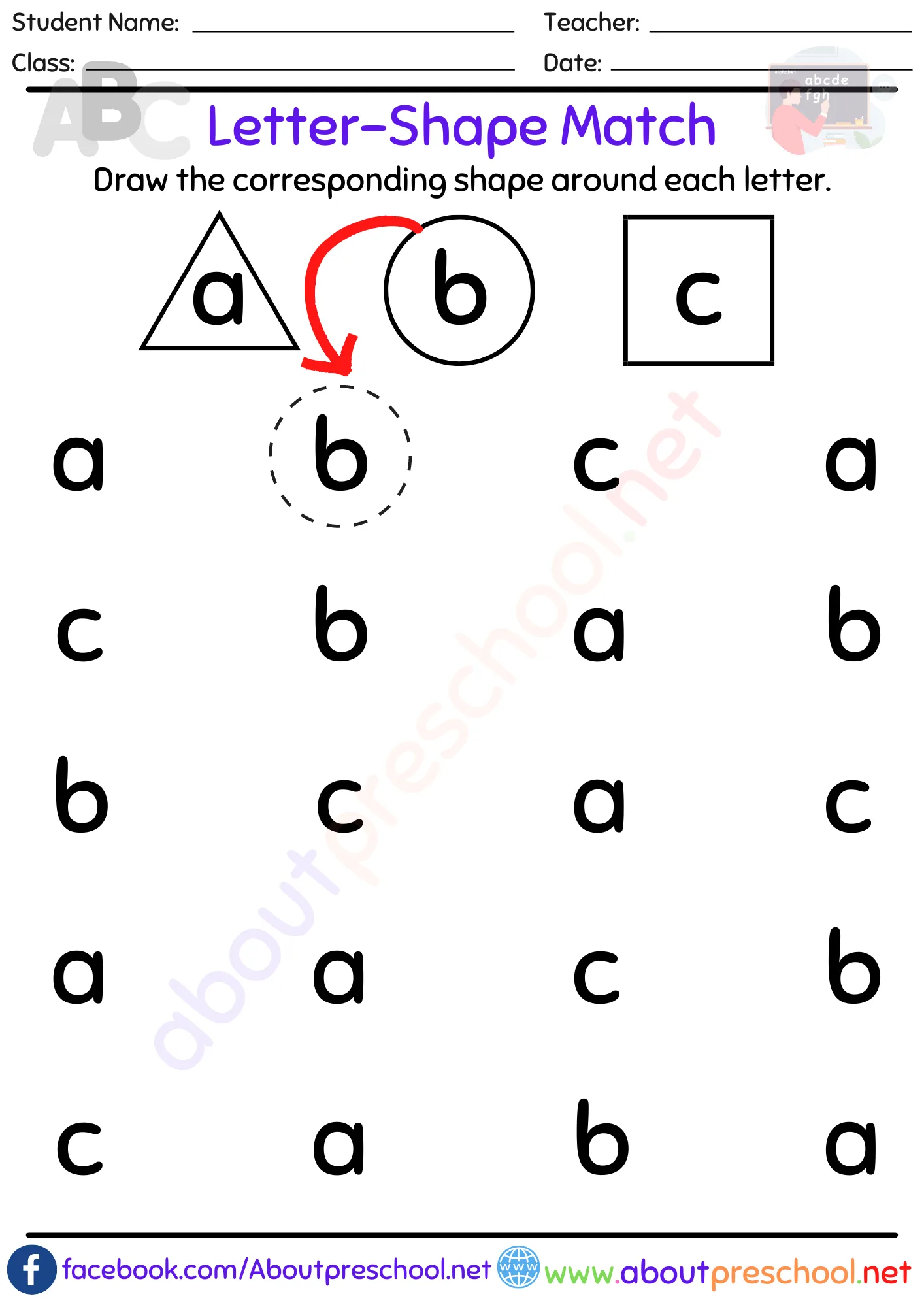Free Printable Letter A Worksheets 11 Letter Shape Match 1