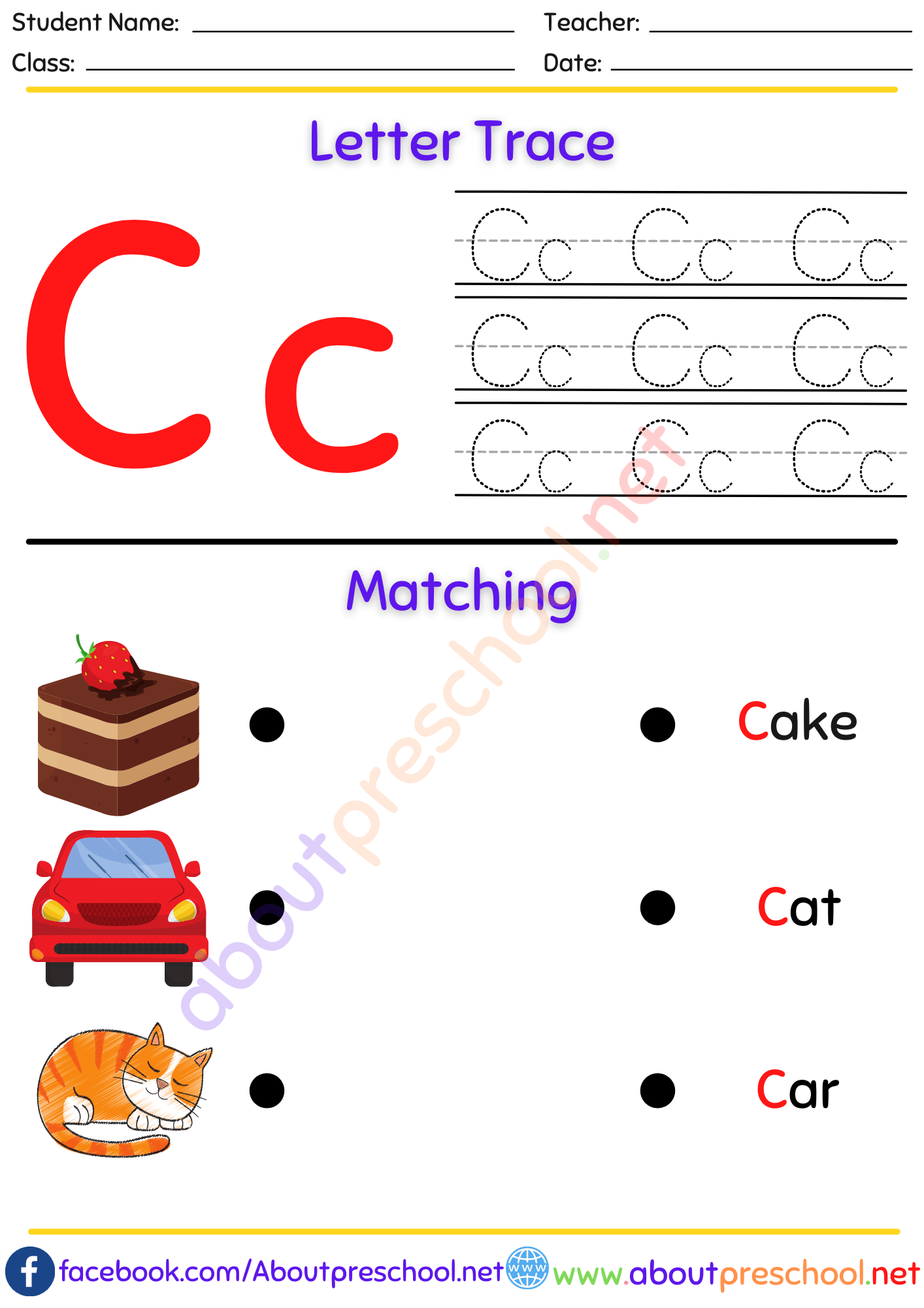 Letter Trace and Matching C