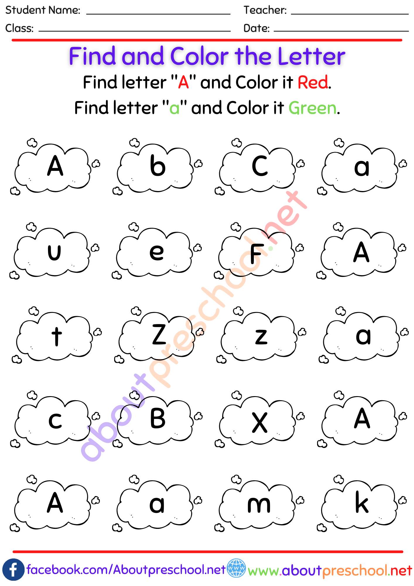 Color By Letter A