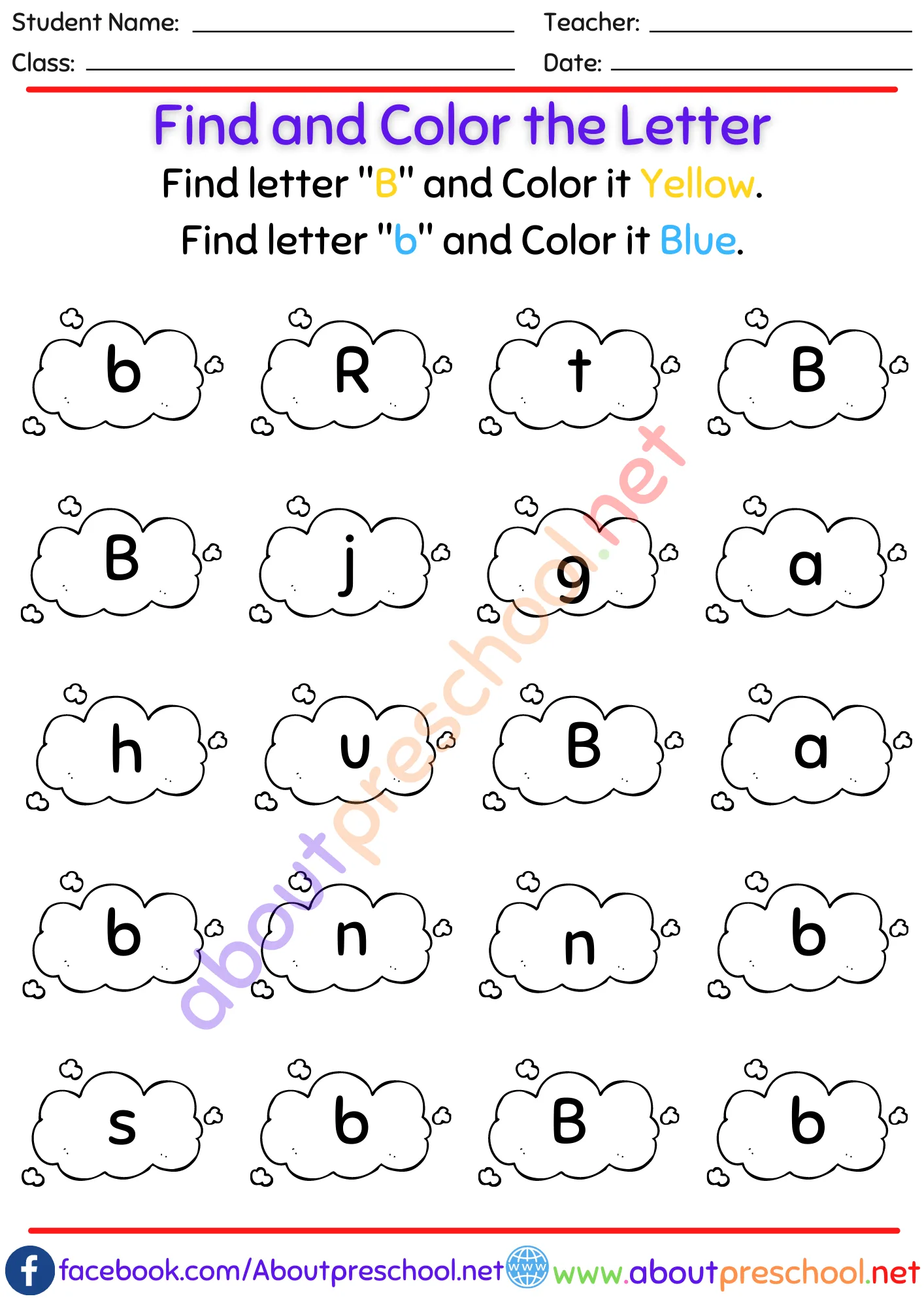 Letter B Free Printable Worksheets 14 Color By Letter B