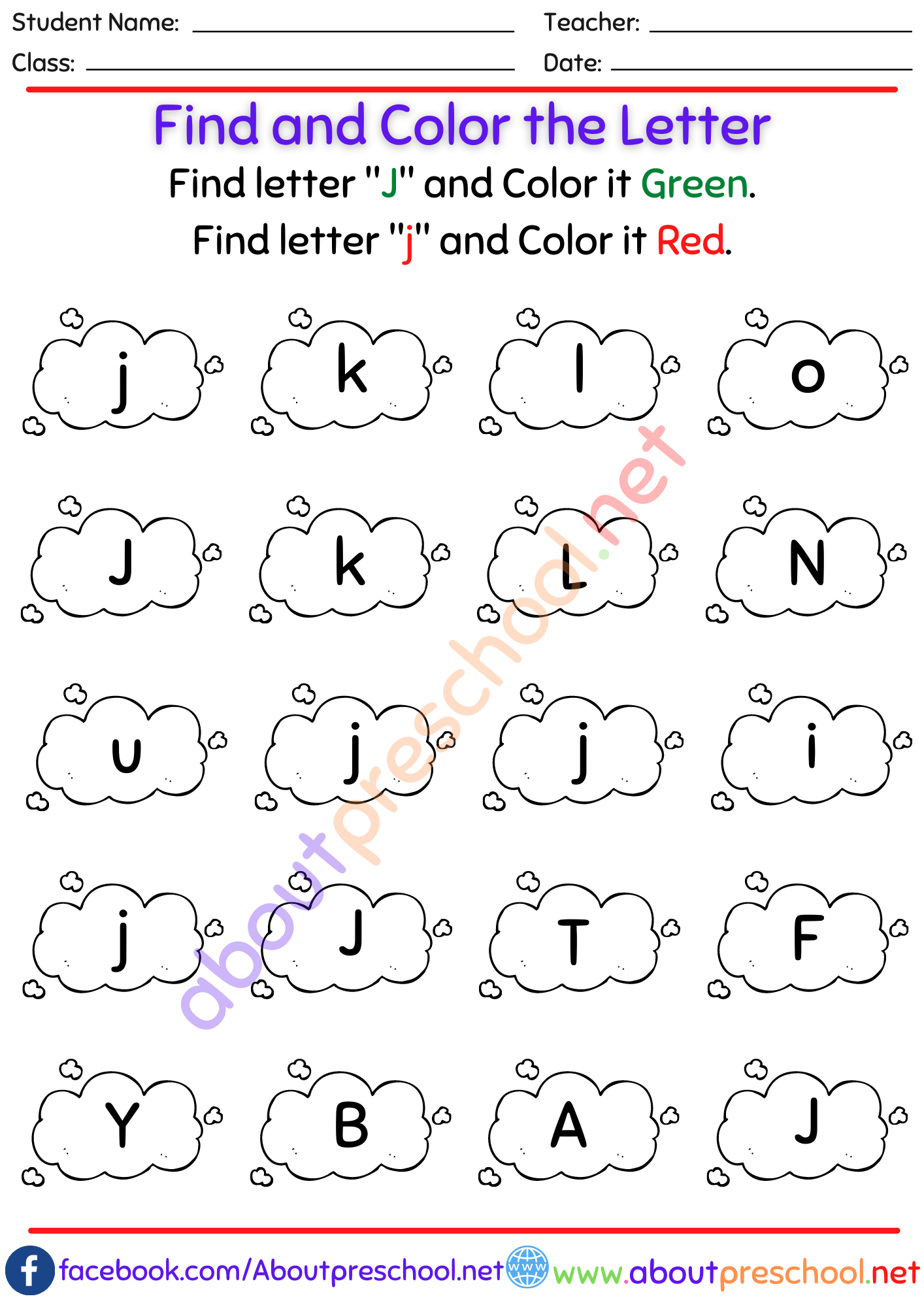 Color By Letter J