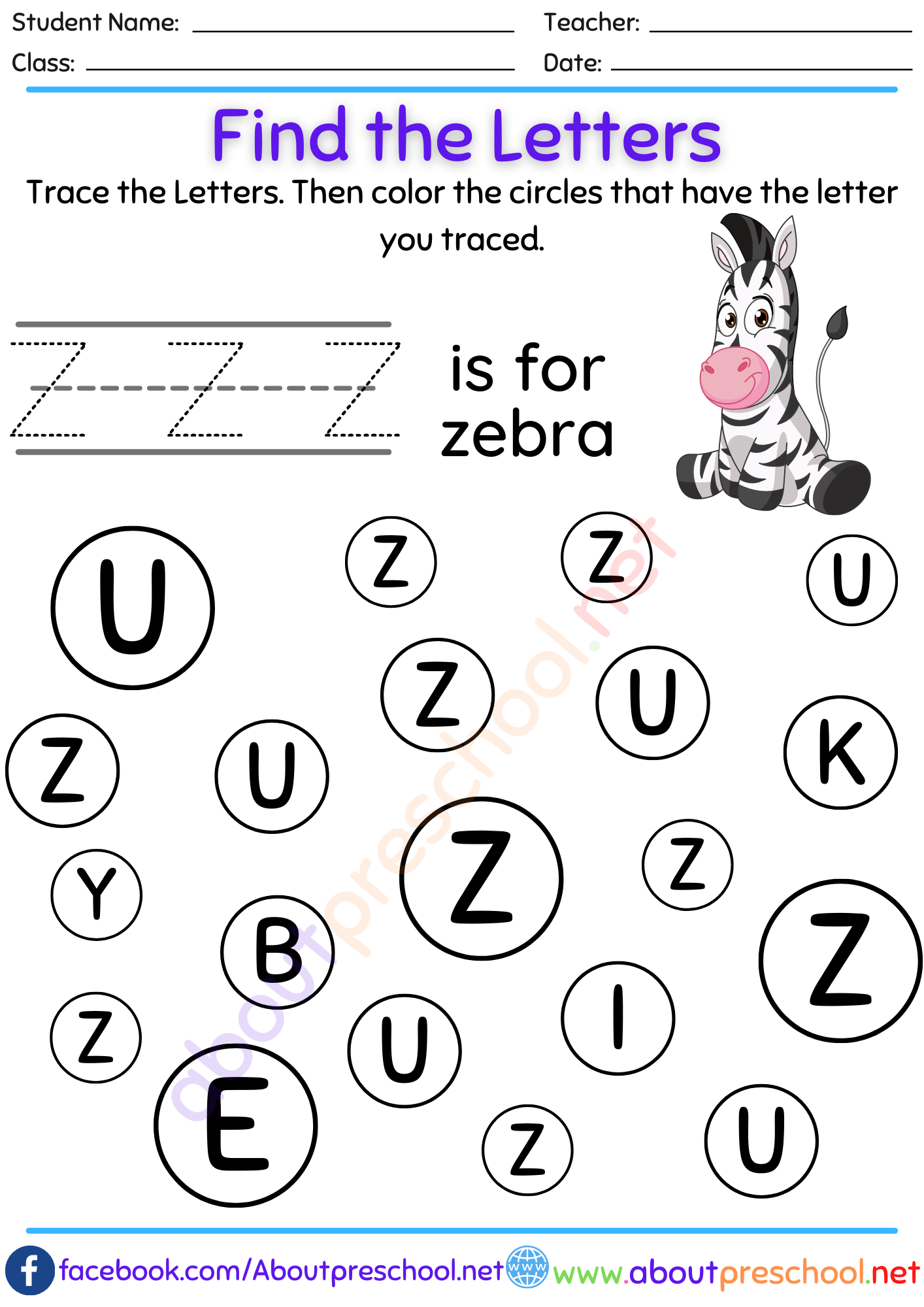 Find the Letters Z