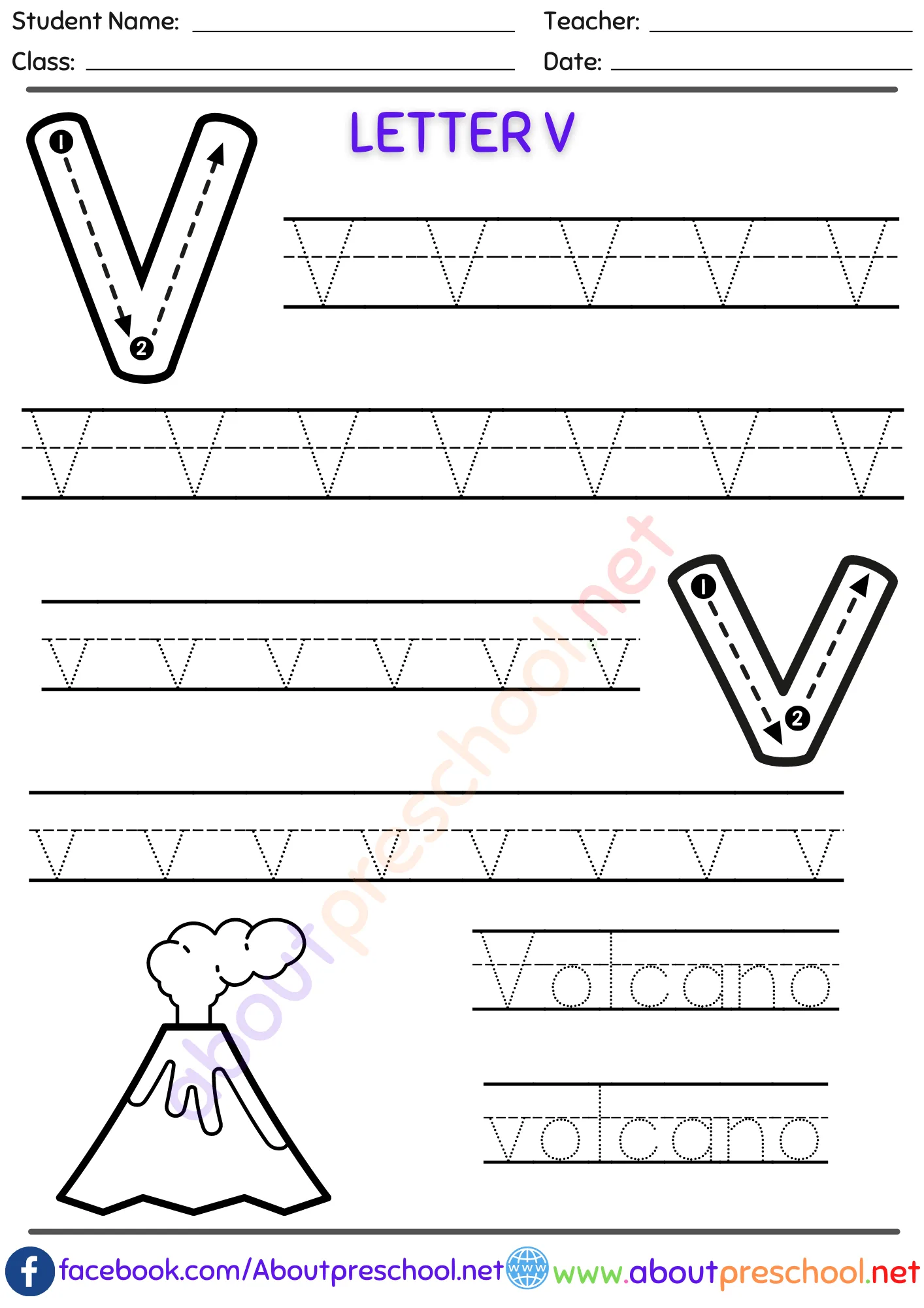 Kindergarten Letter Trace V 2 Kindergarten Letter Trace V