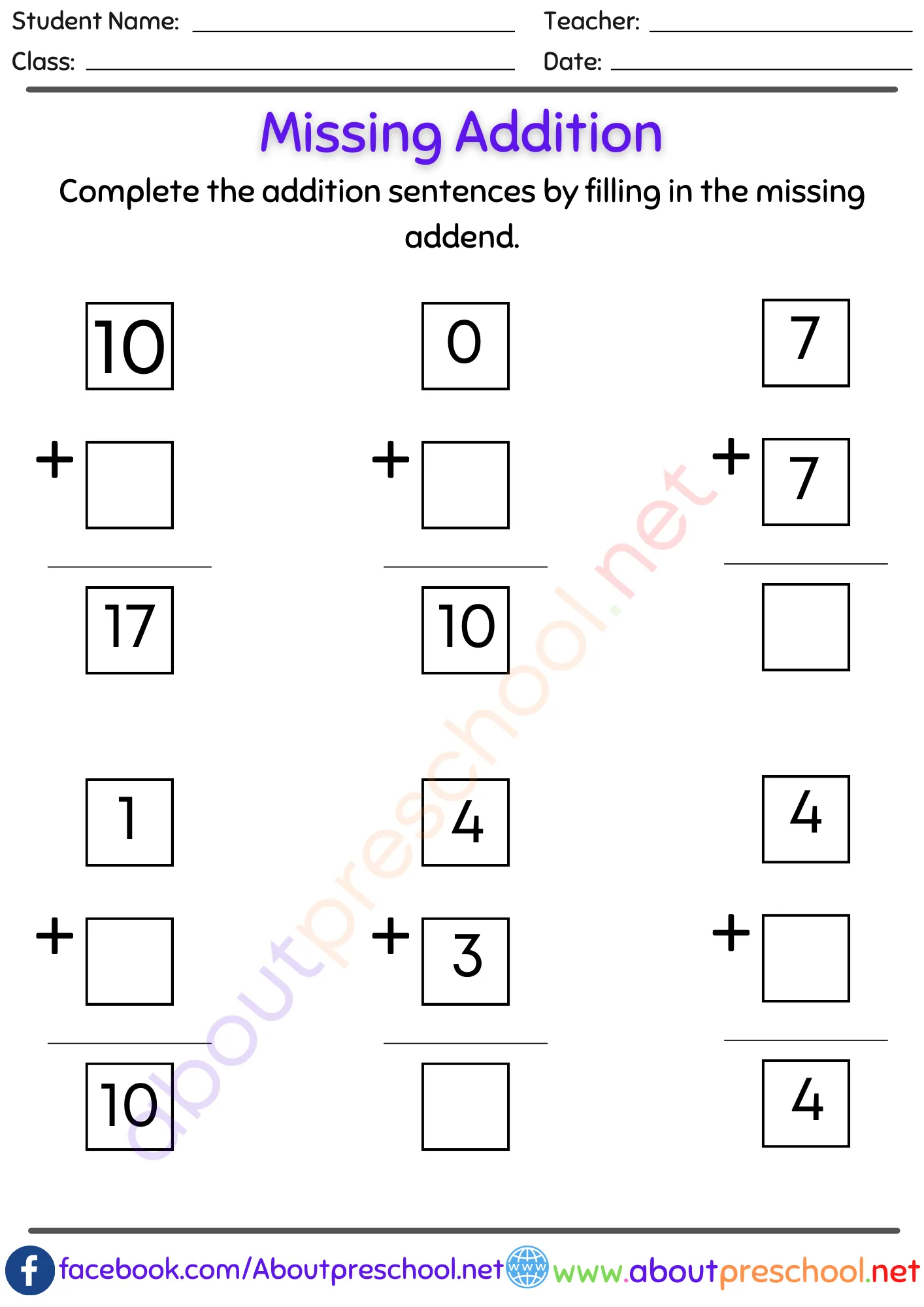 Missing number addition worksheets pdf-12 3 Missing number addition worksheets pdf