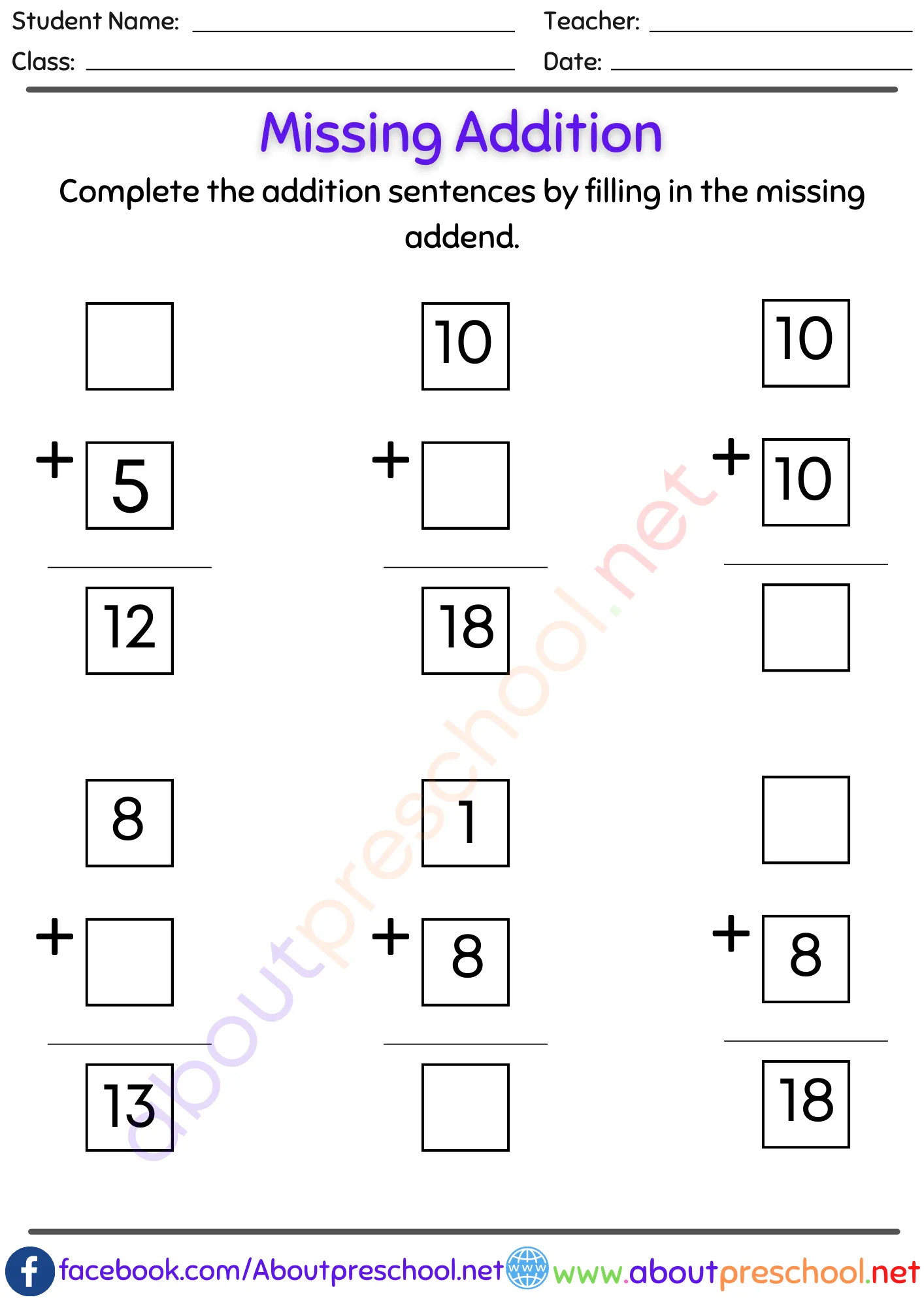 Missing number addition worksheets pdf-13 3 Missing number addition worksheets pdf