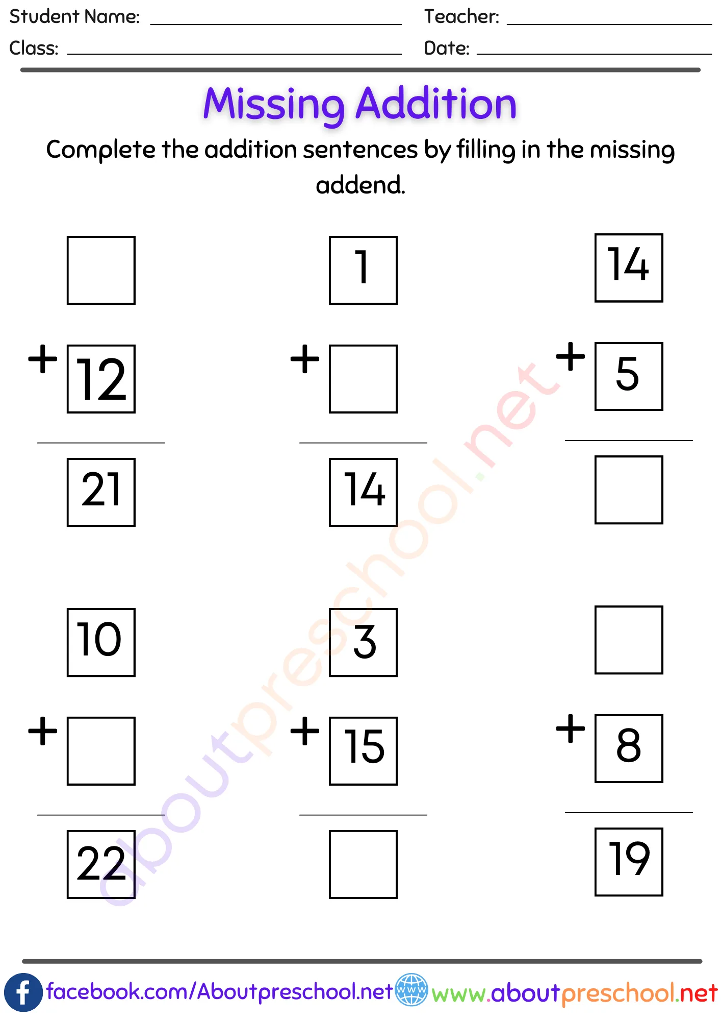 Missing number addition worksheets pdf-19 3 Missing number addition worksheets pdf