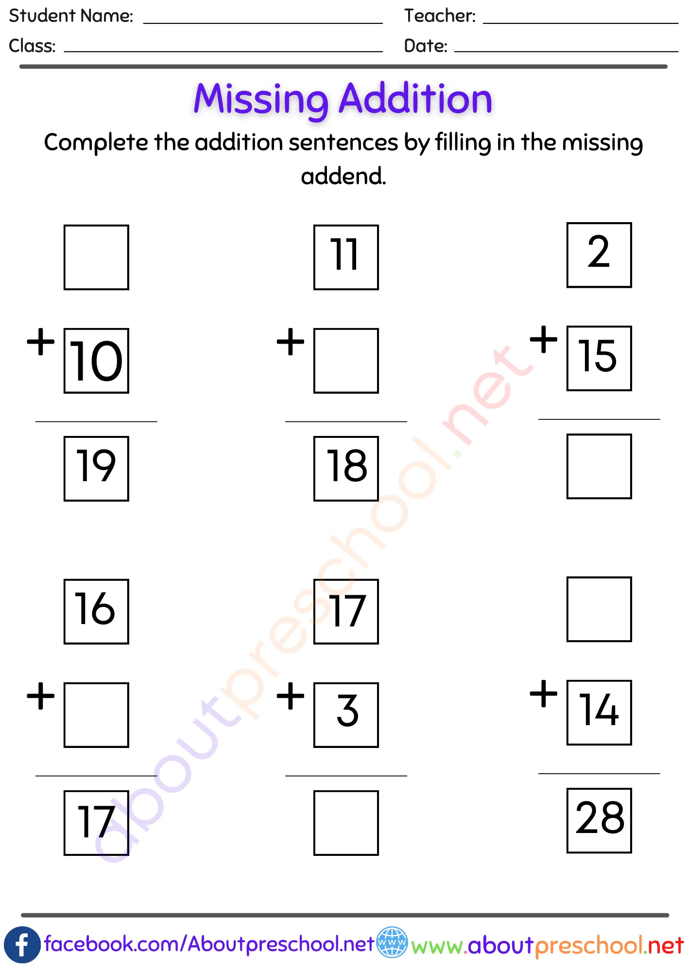Missing number addition worksheets pdf-27 3 Missing number addition worksheets pdf
