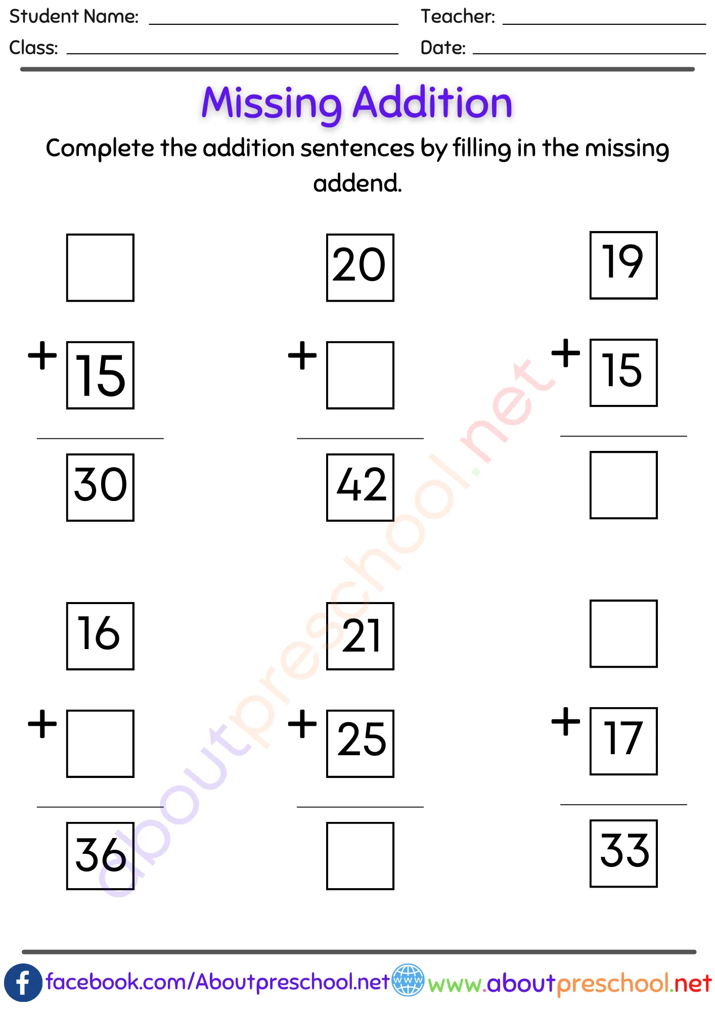 Missing number addition worksheets pdf-28 3 Missing number addition worksheets pdf