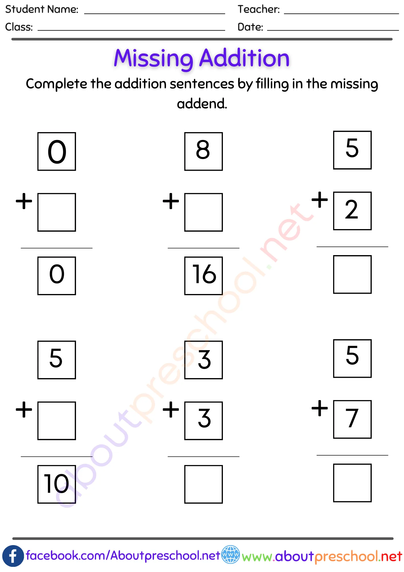 Missing number addition worksheets pdf-6 3 Missing number addition worksheets pdf