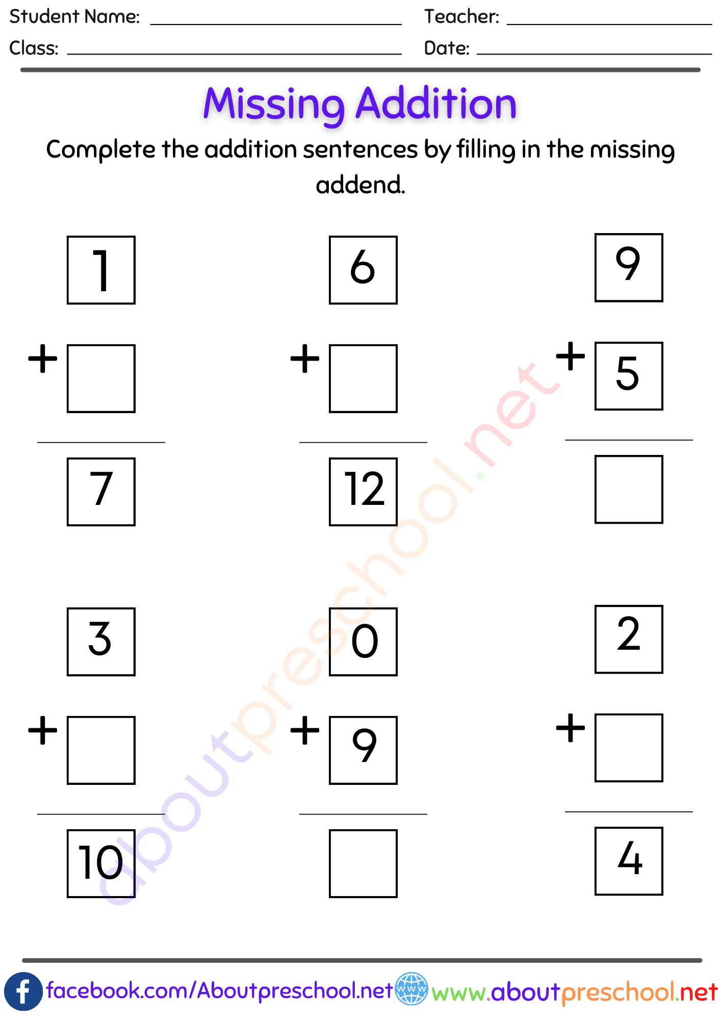 Missing number addition worksheets pdf-8 3 Missing number addition worksheets pdf