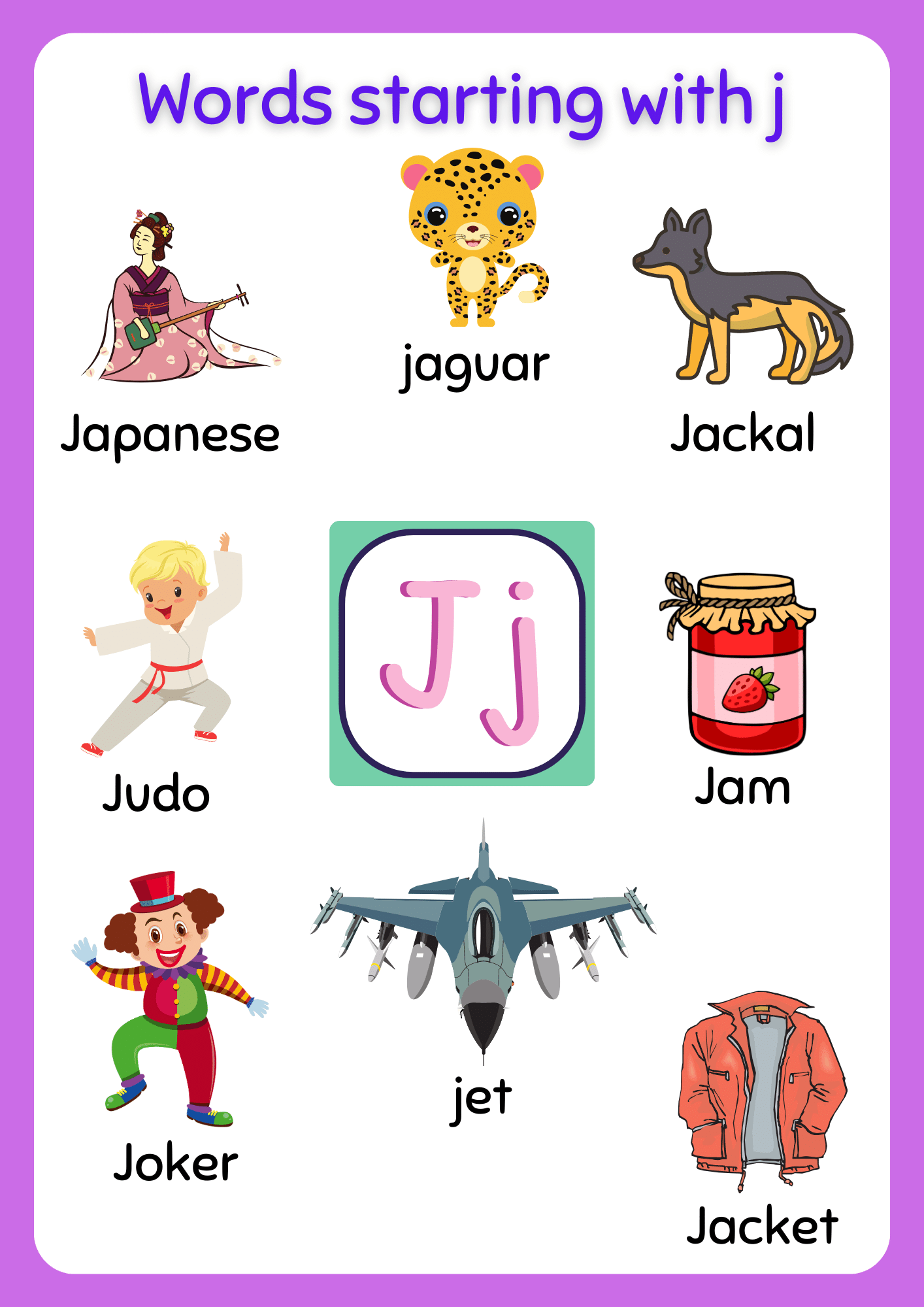 J Words For Kids Archives About Preschool