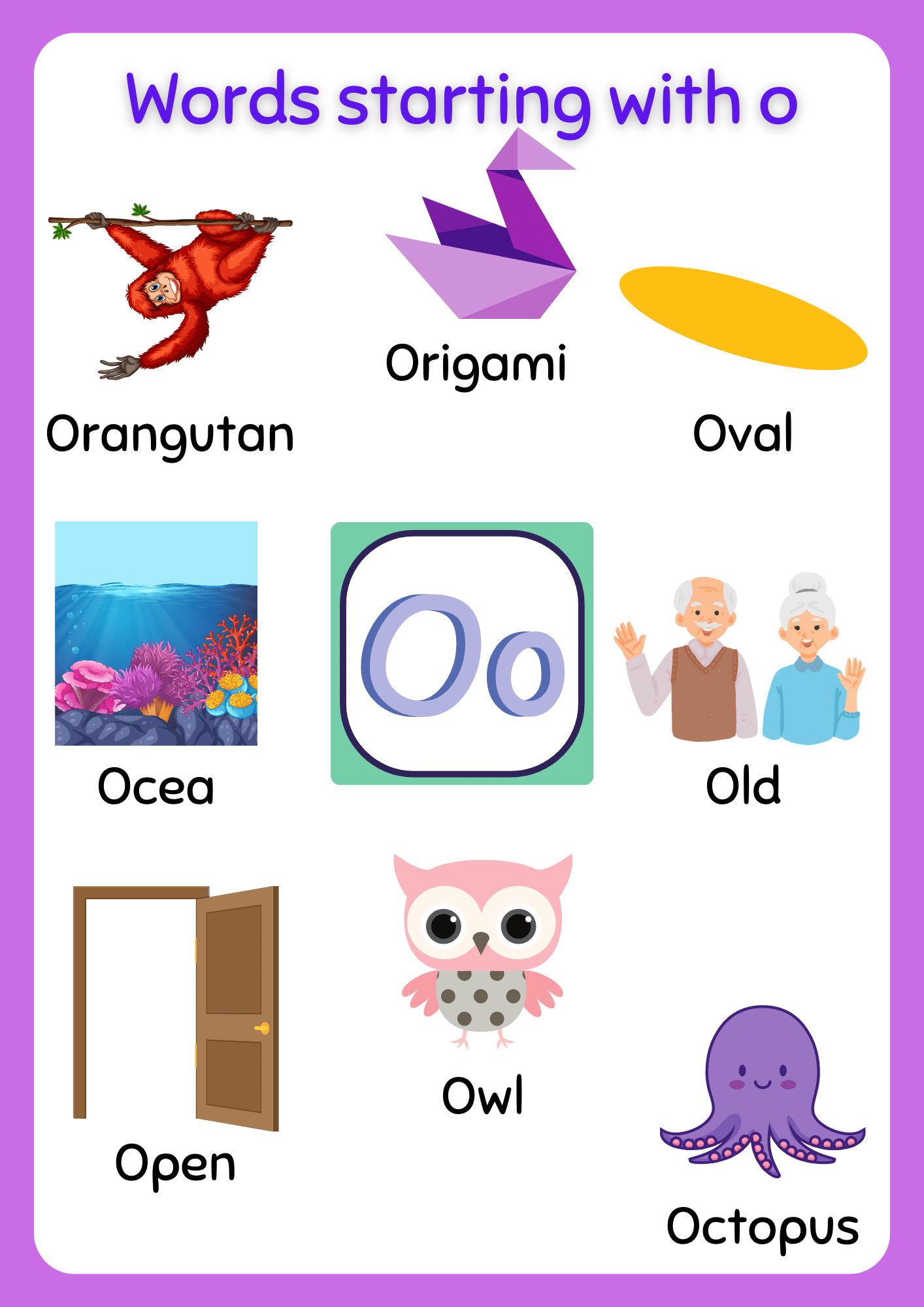 O Words For Kids