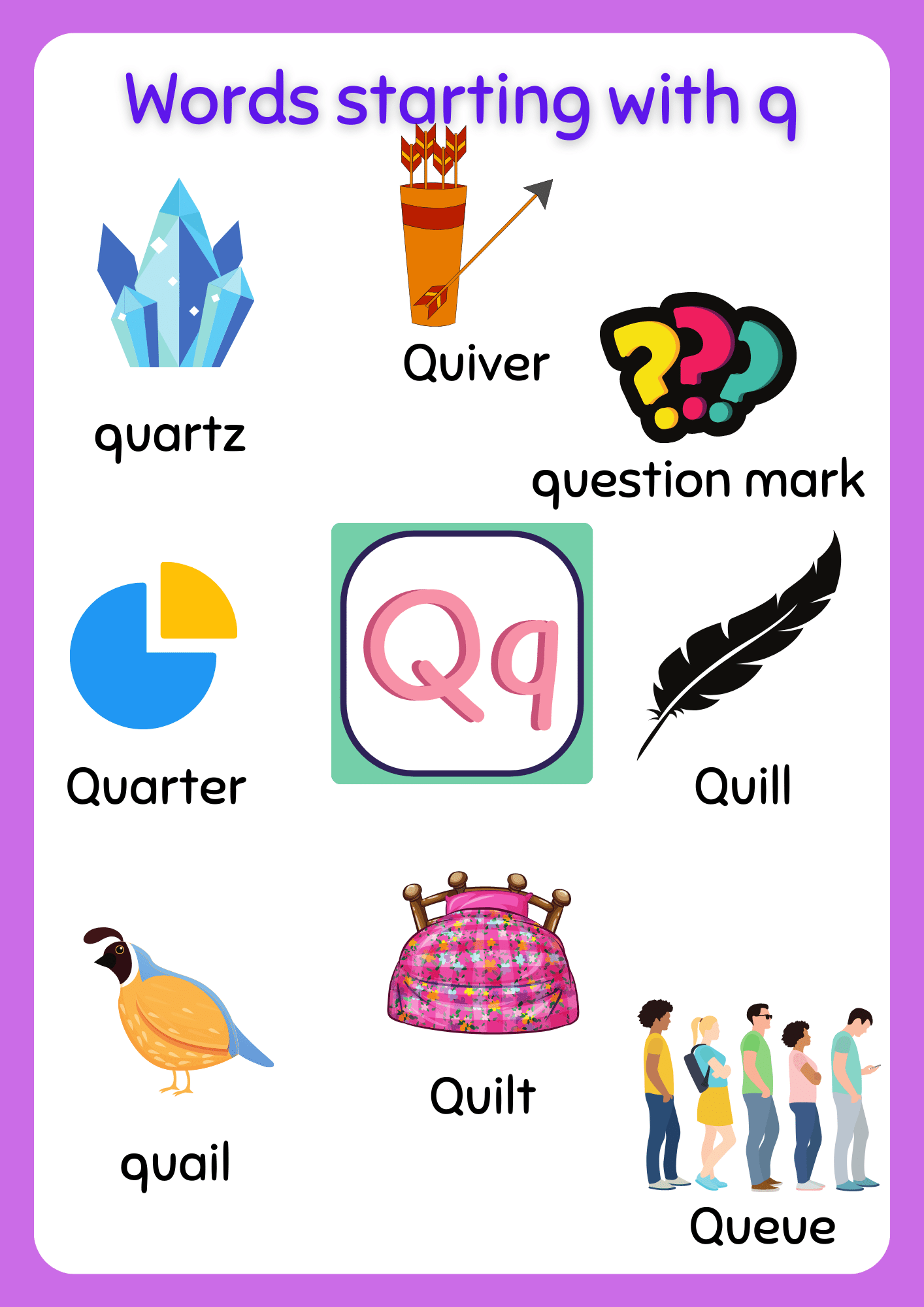 Words that start with Letter Q Vocabulary List of words with Q