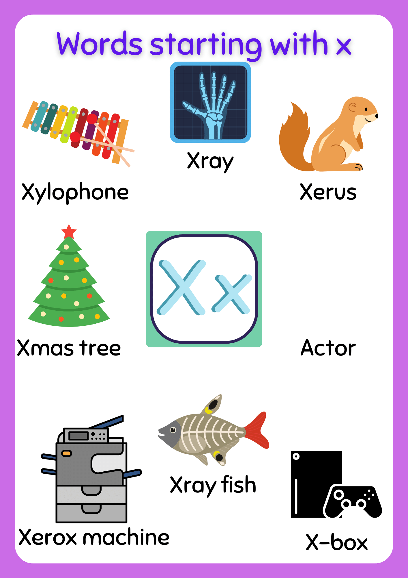 English Words Starting With X Archives About Preschool