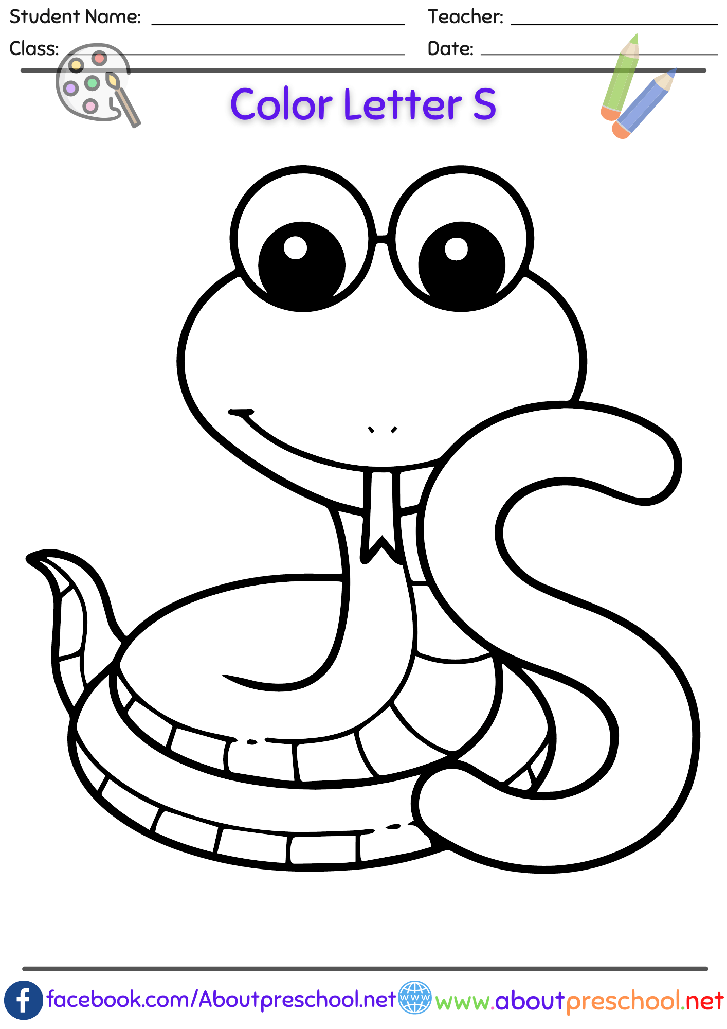Free Letter S Coloring page