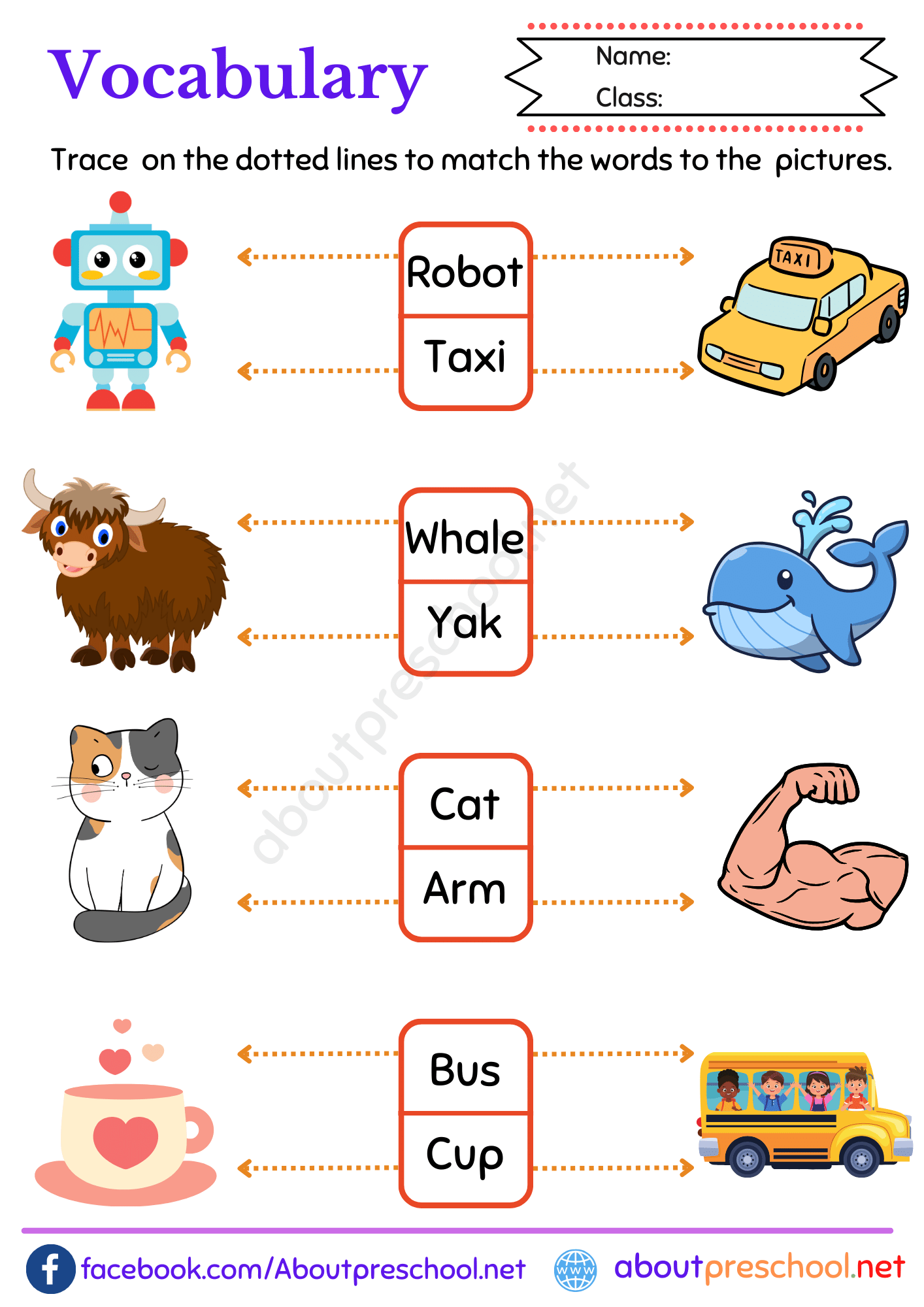 Kindergarten Vocabulary Worksheets For Kids 2