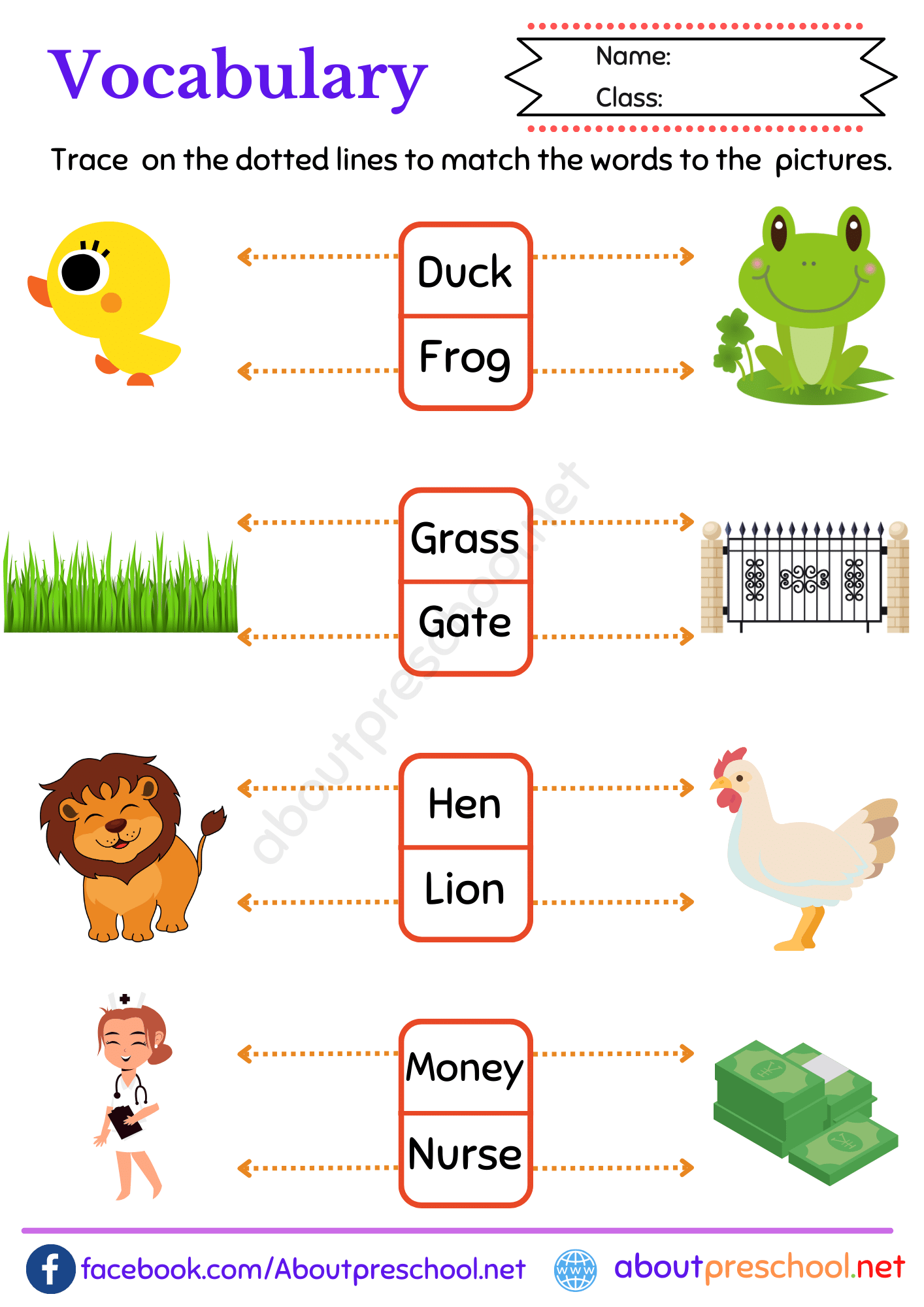 Kindergarten Vocabulary Worksheets For Kids 8