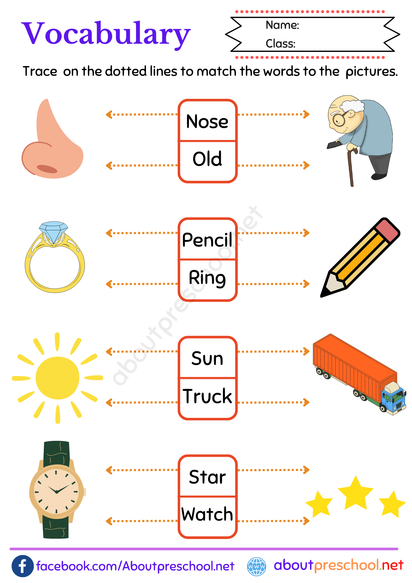 Kindergarten Vocabulary Worksheets For Kids 9