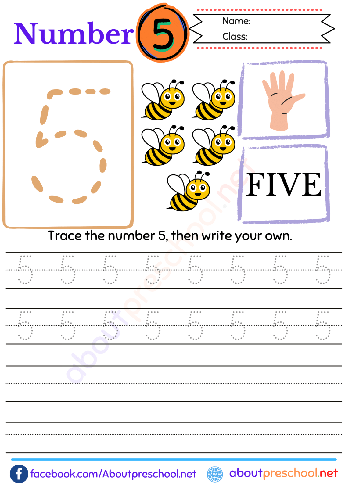 Free Number 5 Worksheet for Preschool 6 number 5 worksheet for preschool