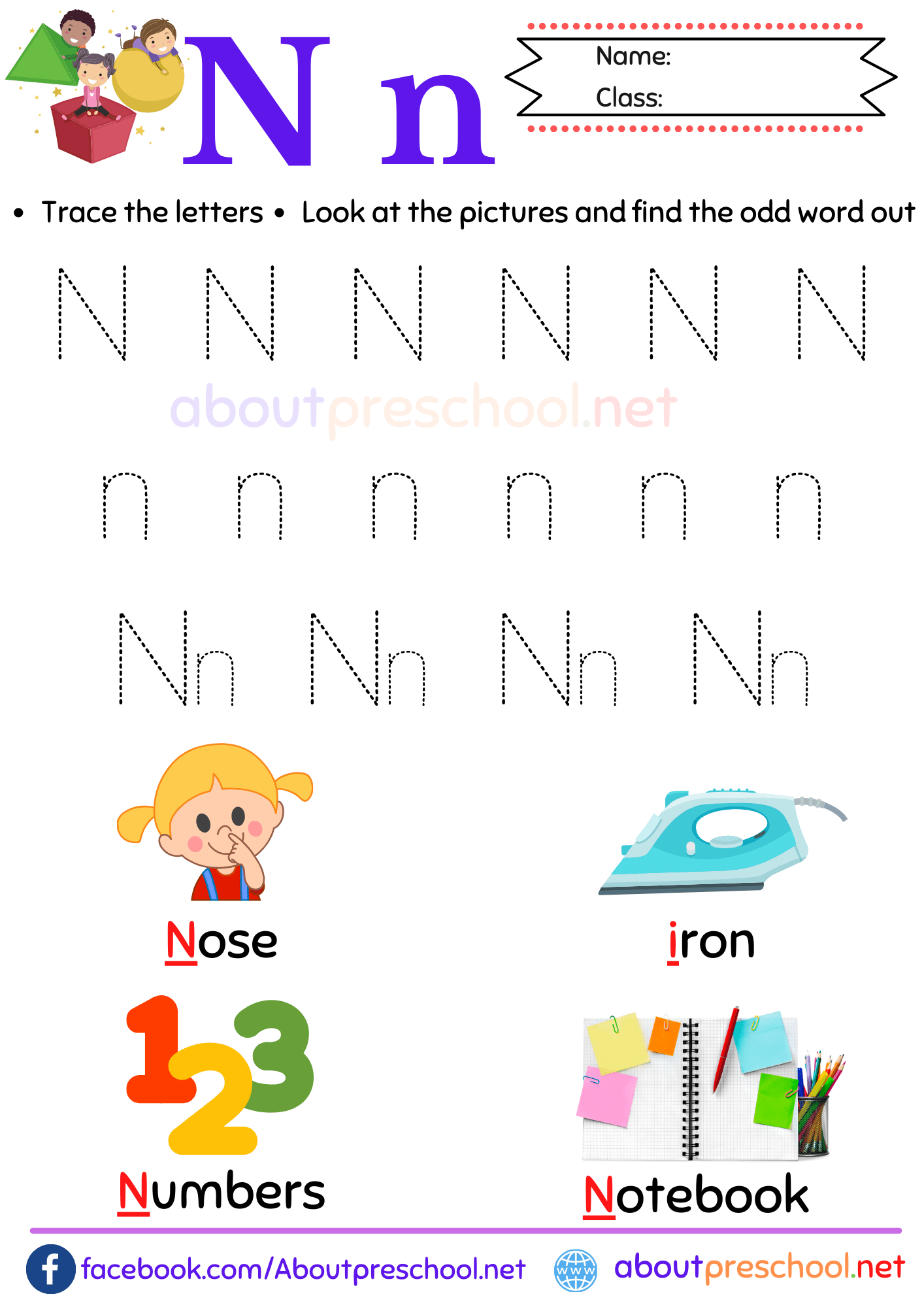 Free Printable Preschool Letter N Worksheets