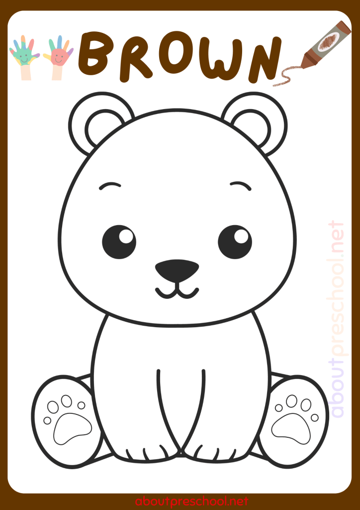 Color Brown worksheets for Kindergarten About Preschool