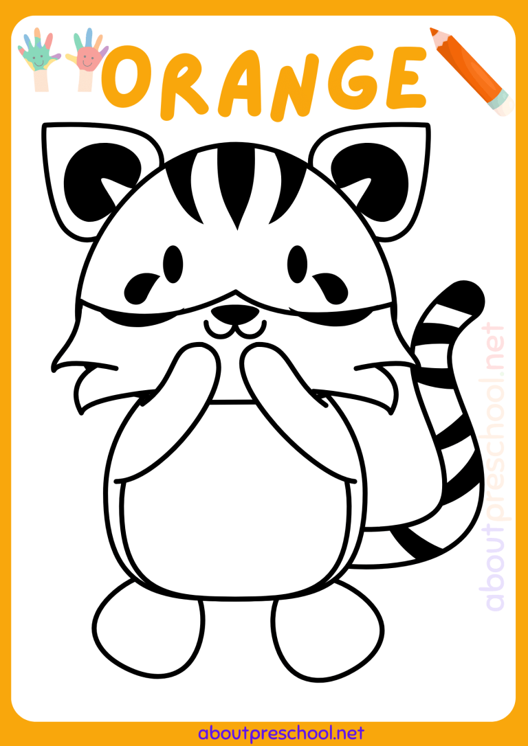 Color Orange worksheets for Kindergarten - About Preschool