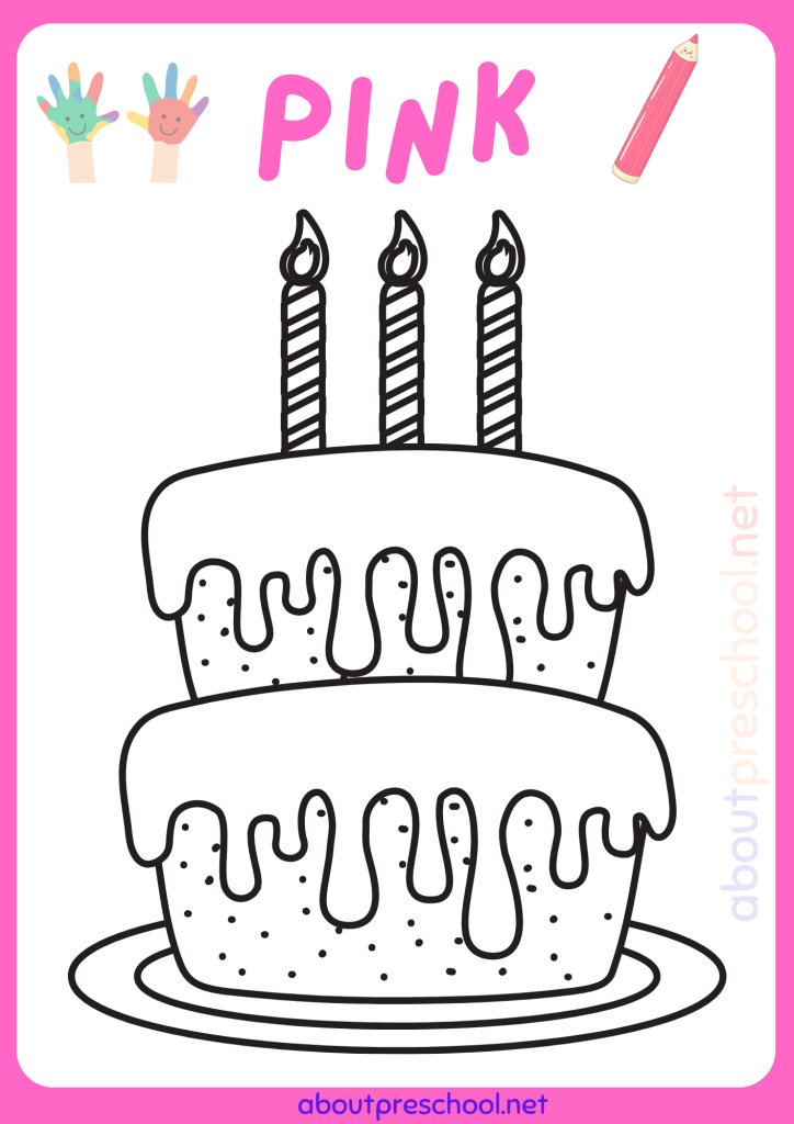 Color Pink worksheets for Kindergarten - About Preschool