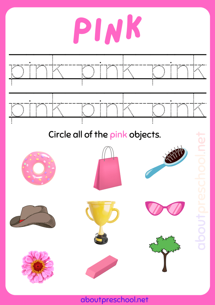 Color Pink worksheets for Kindergarten About Preschool Color Pink worksheets for Kindergarten About Preschool