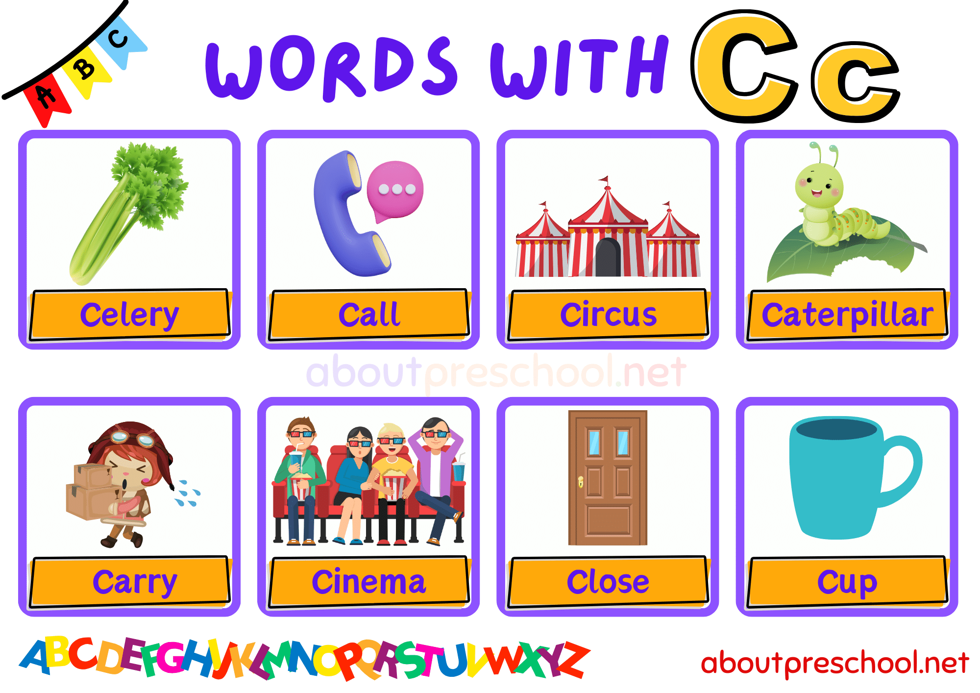 Words That Start With C - About Preschool