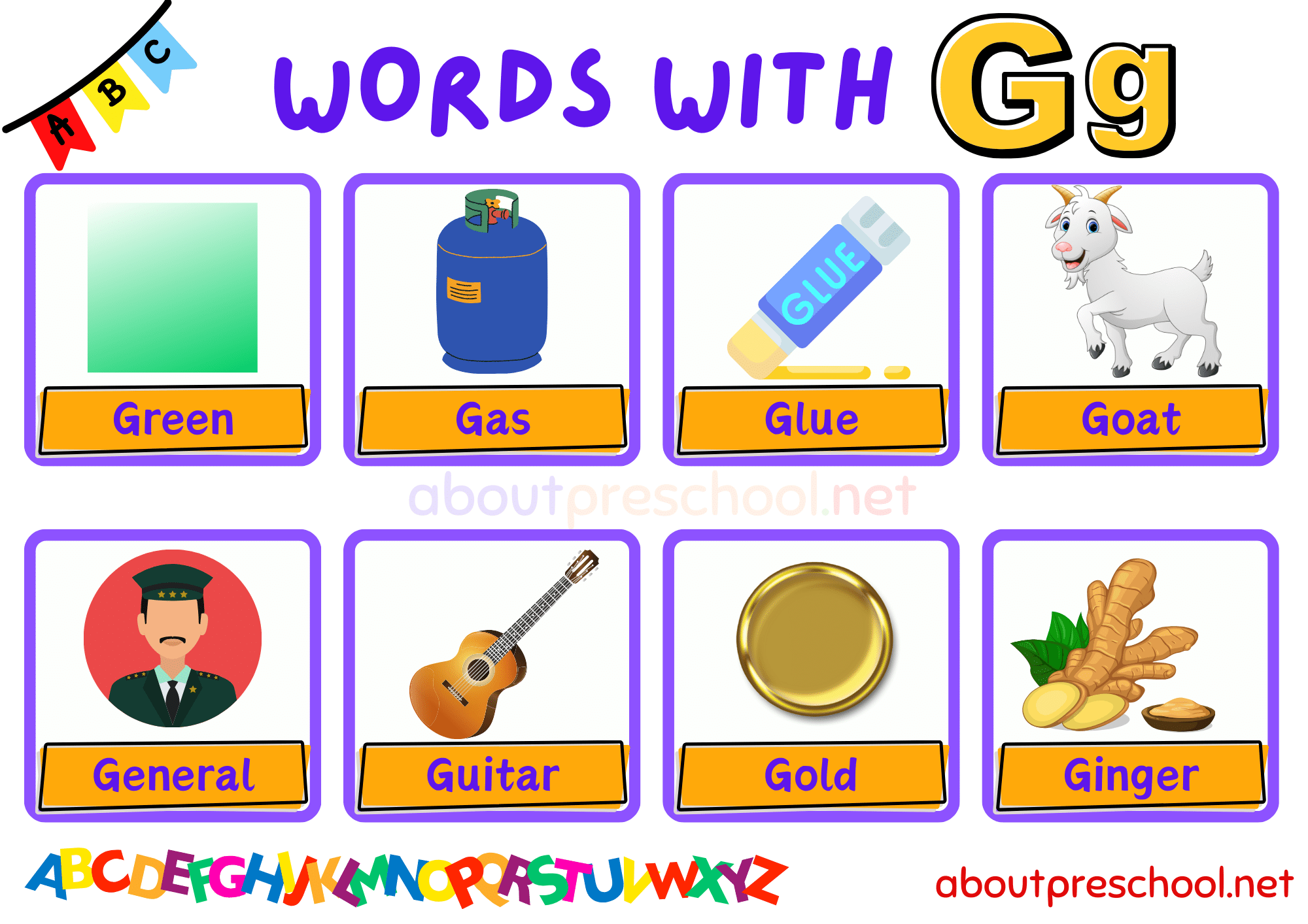 Words that start with Letter G Archives - About Preschool