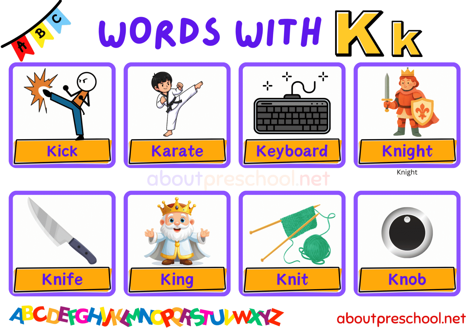 Words that start with Letter K - About Preschool