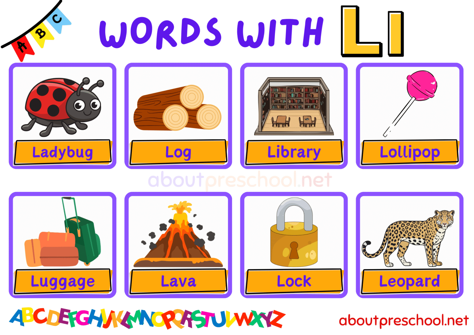Words That Start With L - About Preschool